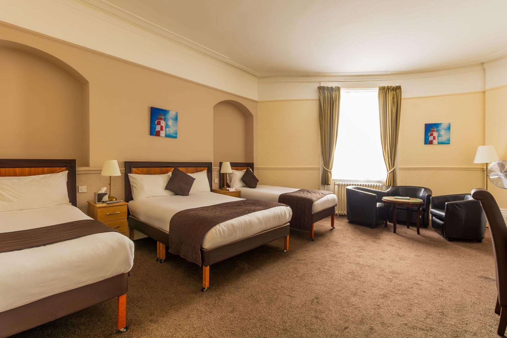 Family, 1 Double and 1 Single Bed, Sea View