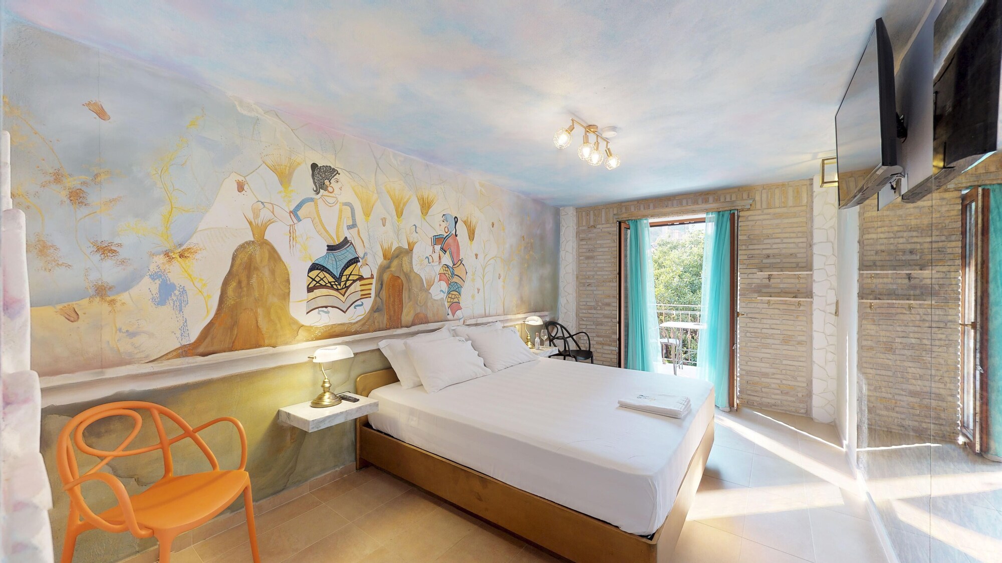 جناح فاخر بسرير كينج بإطلالة على الفناء بشرفة، Leda Suites 5/10