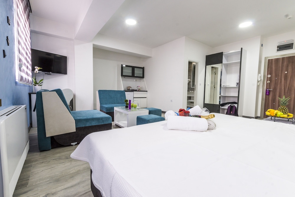 شقة سوبيريور بسرير كينج بإطلالة على المدينة مع أريكة، Astera Apart Hotel 2/3