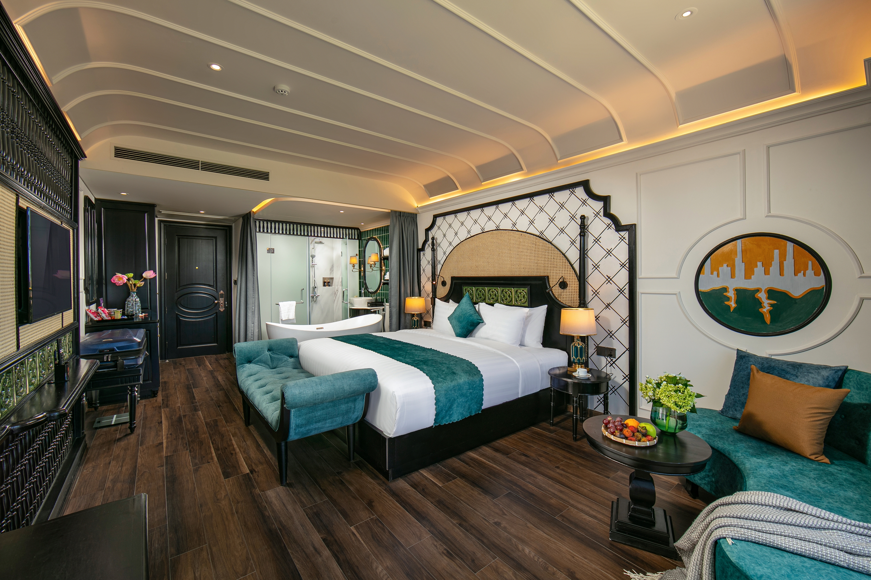 غرفة ديلوكس بسرير مزدوج بشرفة، Grand Sunrise Palace Hoi An 2/3