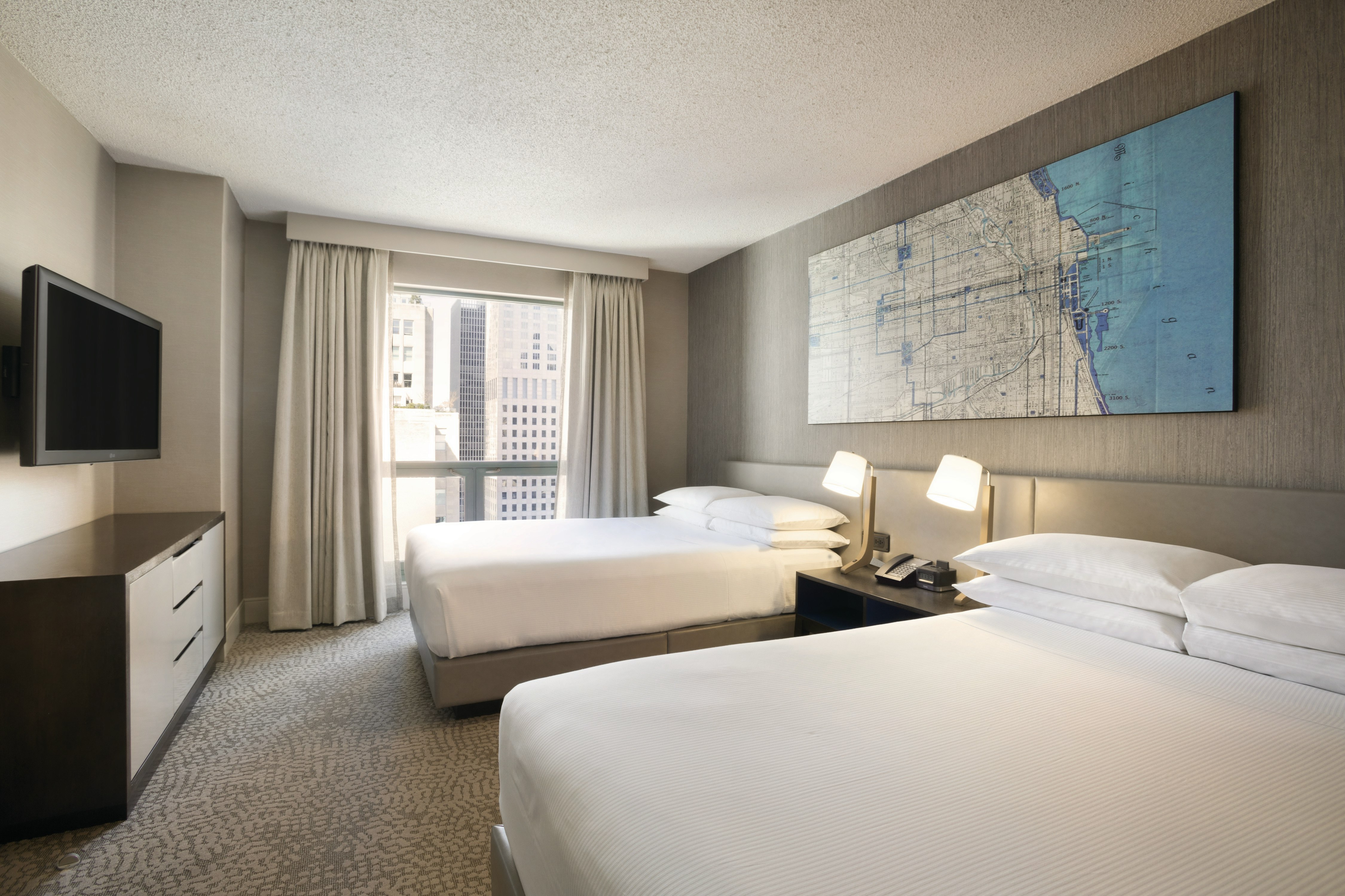 جناح سوبيريور بسريرين مزدوجين بغرفة نوم واحدة، Hilton Chicago Magnificent Mile Suites 2/3