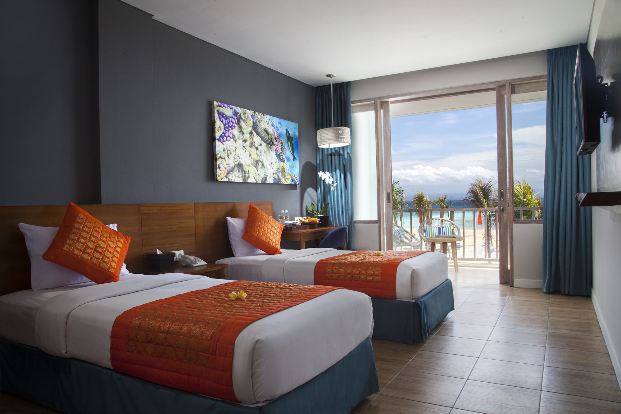 room, beach view