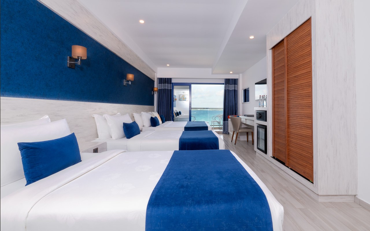 Deluxe Quadruple Room Seaview with Balcony-Transfer Included, Kaani Palm Beach 4/7