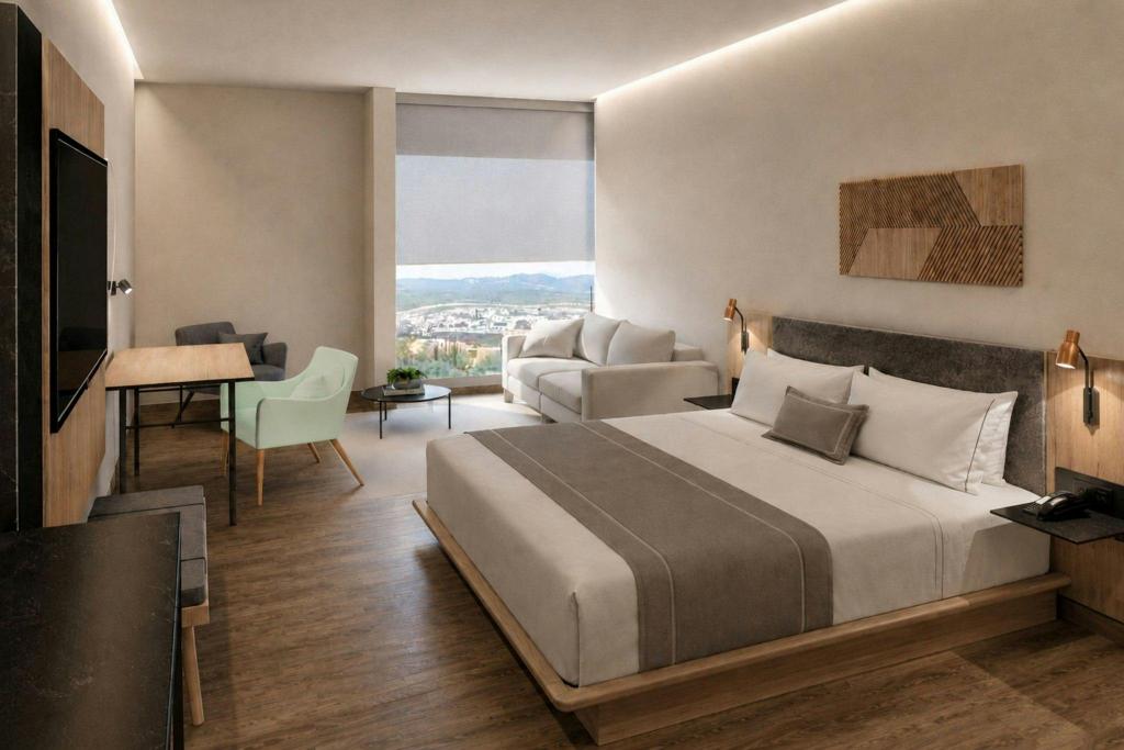 1 Bedroom, Junior Suite, 2 Double Beds, City View, Club Floor