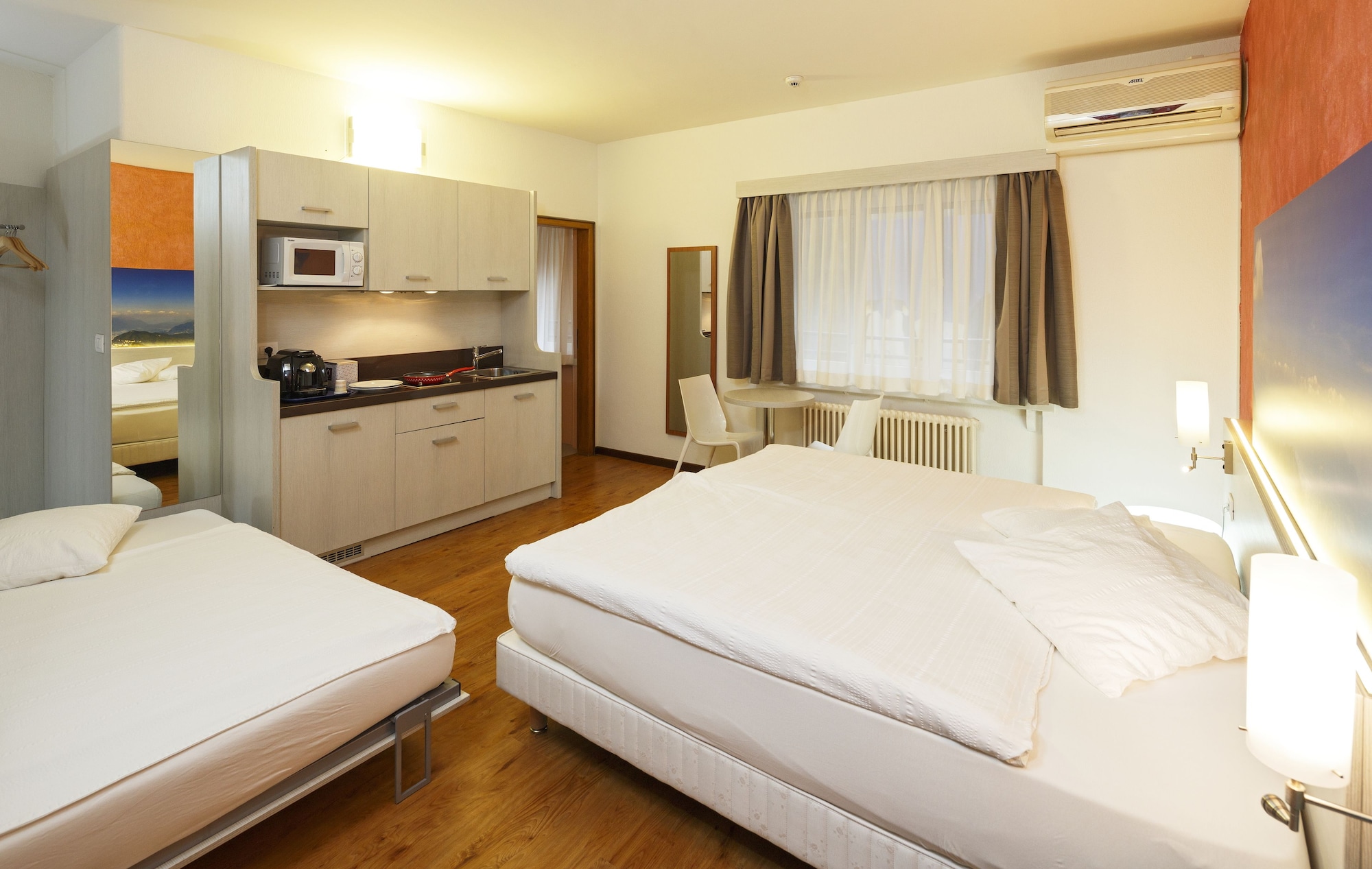 استوديو بسرير مزدوج وسريرين منفصلين بمطبخ صغير، Acquarello Swiss Quality Hotel 5/5