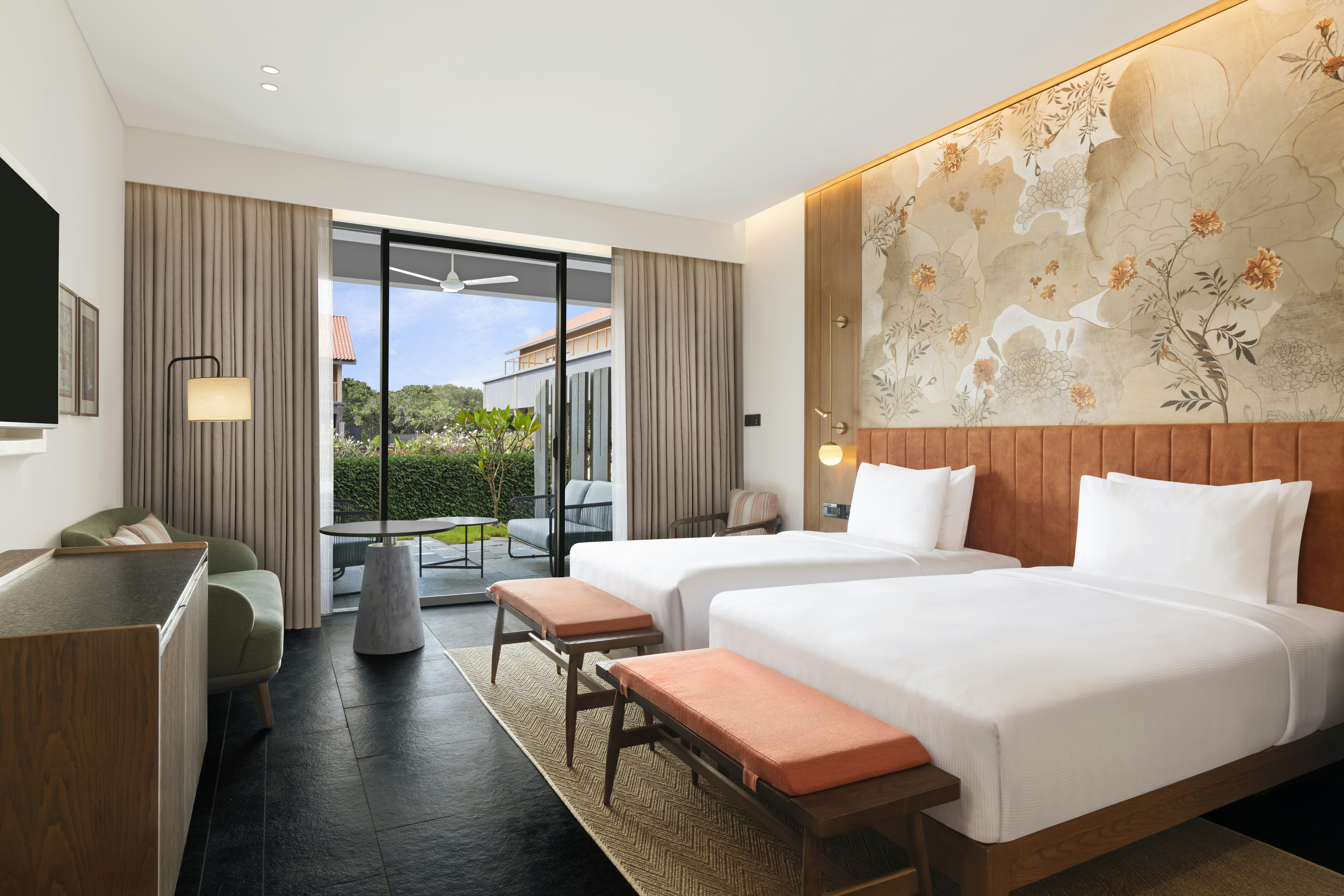 Garden, Deluxe, Twin Beds, Balcony