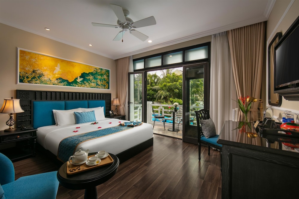 غرفة ديلوكس بسرير مزدوج أو سريرين منفصلين بإطلالة على المدينة بشرفة، Golden Holiday Hoi An Hotel 6/10