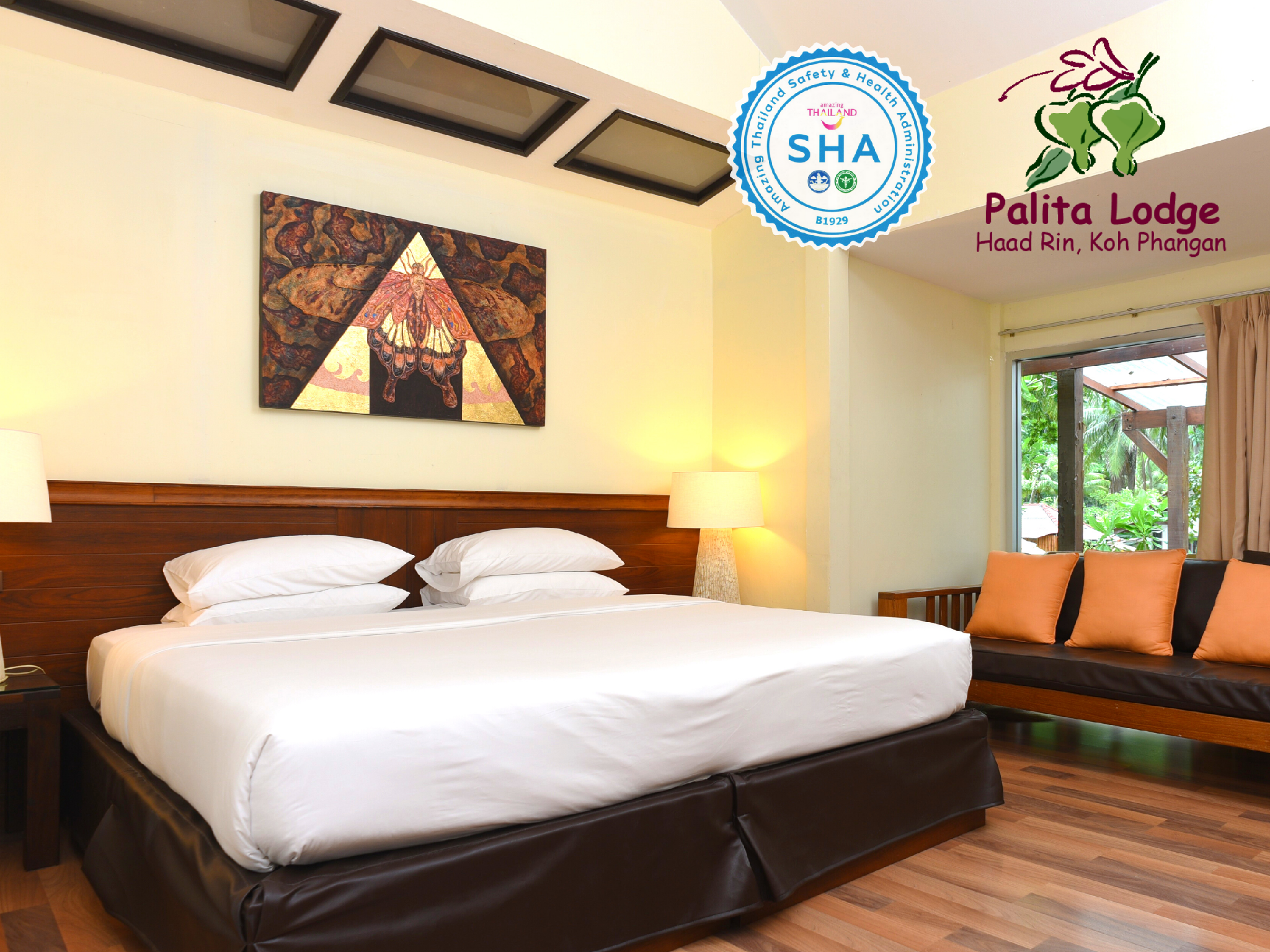 Upstairs, Villa, Double Bed, Pool View