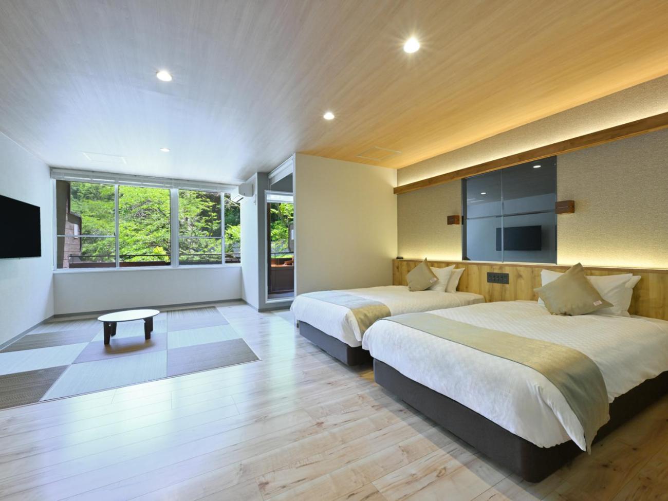 Japanese Western, Junior Suite, Classic, Futon Bed, Twin Beds, Outdoor Bath