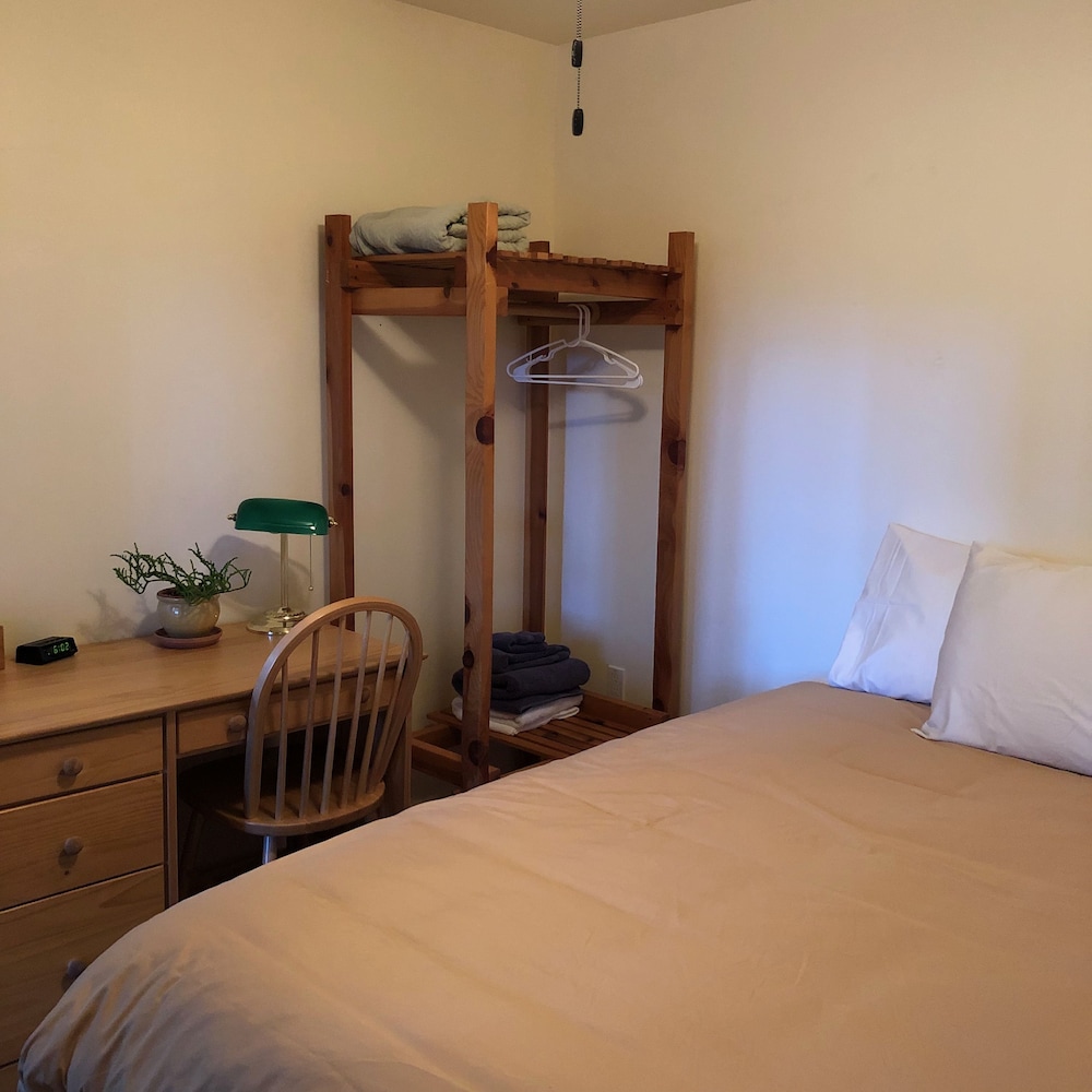 Queen Bed, Shared Bathroom