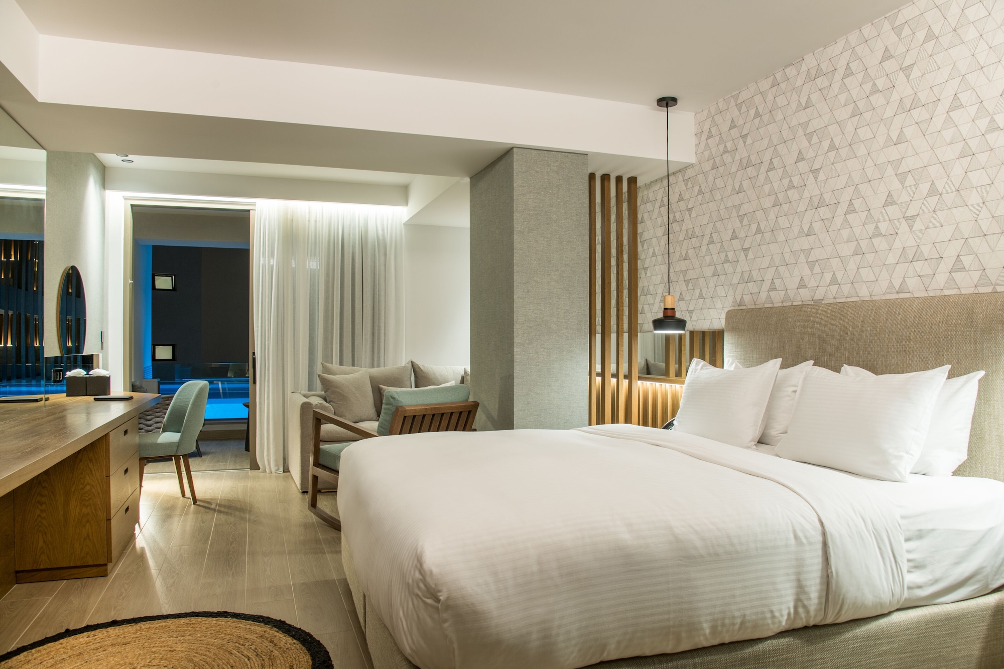 Azure, Junior Suite, King Bed, Sofa, Plunge Pool