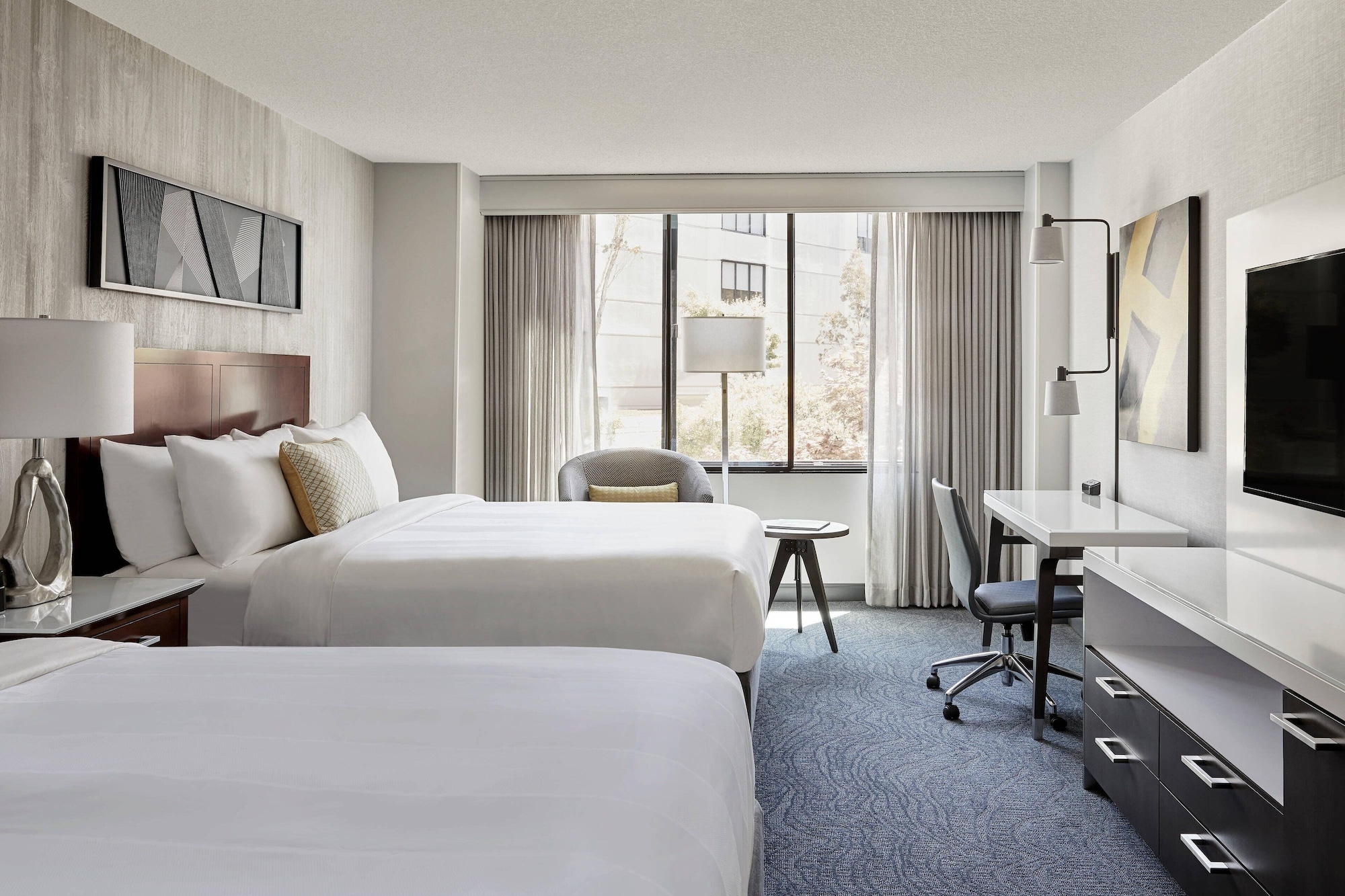 غرفة بسريرين كوين بإطلالة على الفناء، Marriott San Francisco Fishermans Wharf 2/6