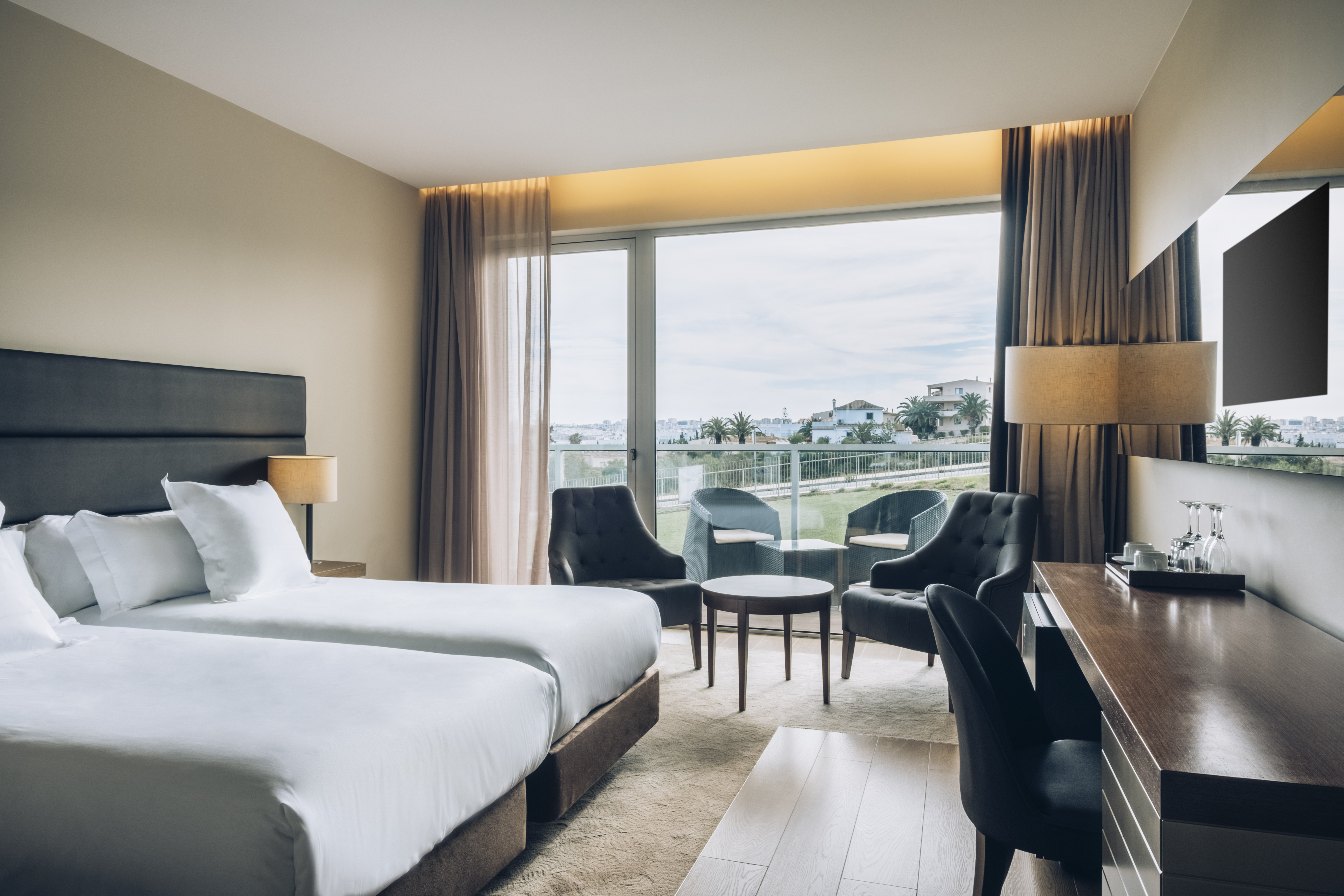 Room, Single, Double Bed, Lateral Side Sea View