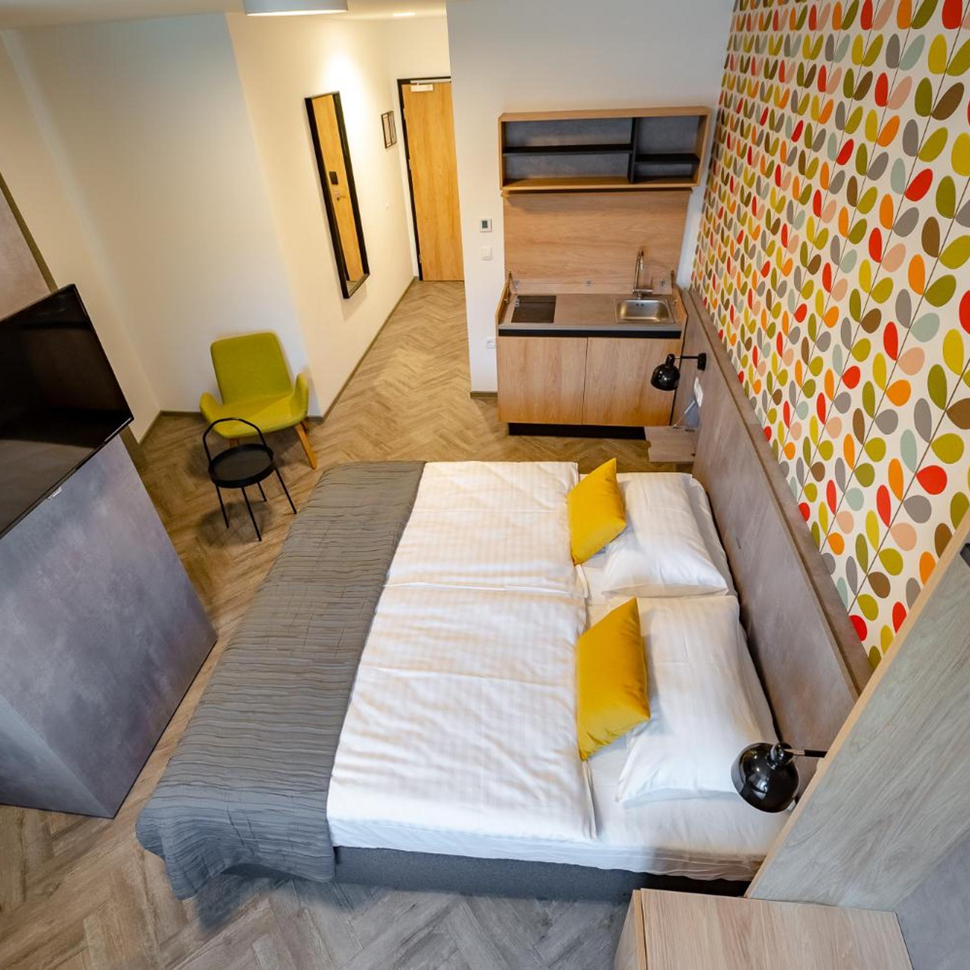 Room, Double Bed, Kitchenette