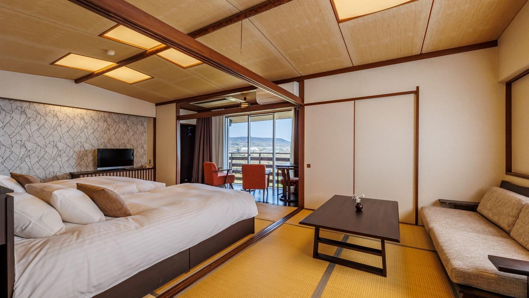 Japanese Western, Garden, Twin Beds, Ocean View, Corner
