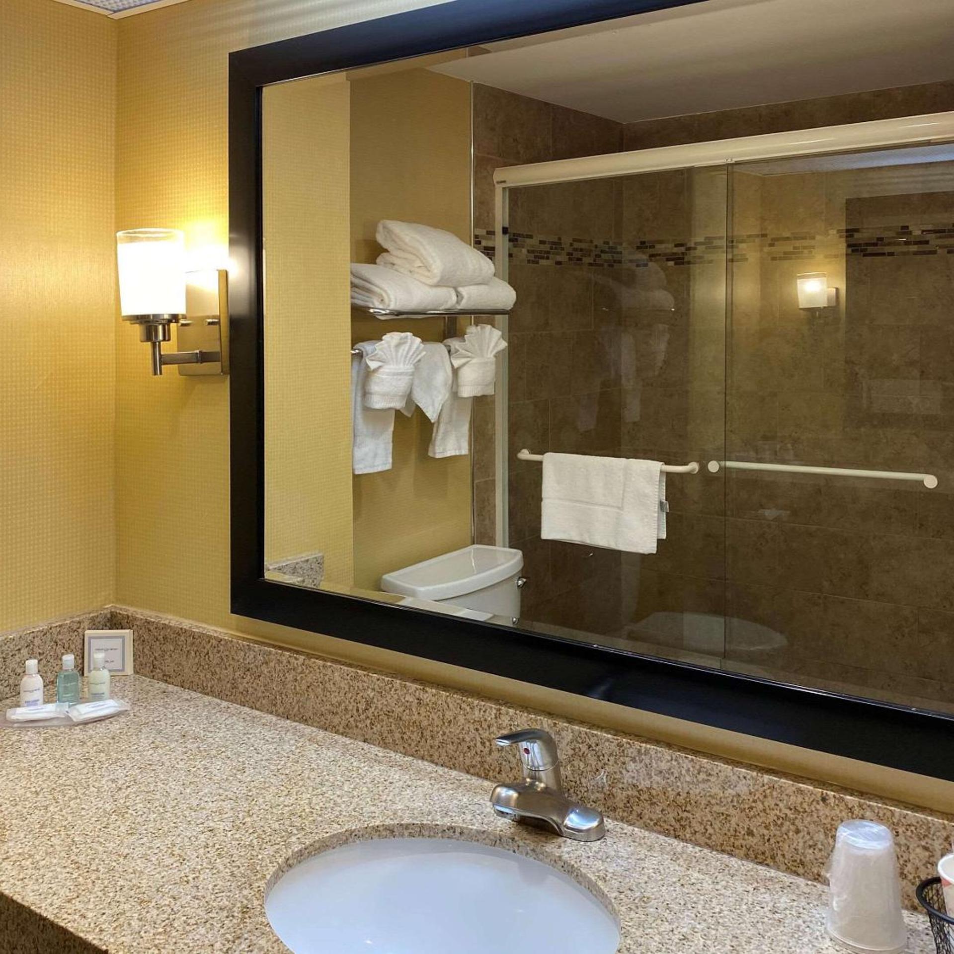 غرفة بسرير كينج بحوض جاكوزي، Clarion Hotel & Conference Center Toms River 3/7