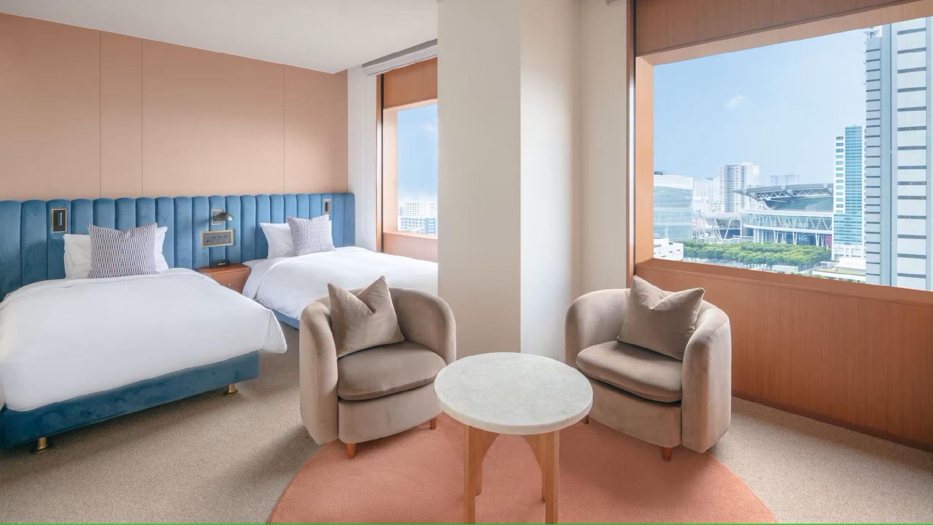Grand, Modern, Standard, Twin Beds, City View, Night View