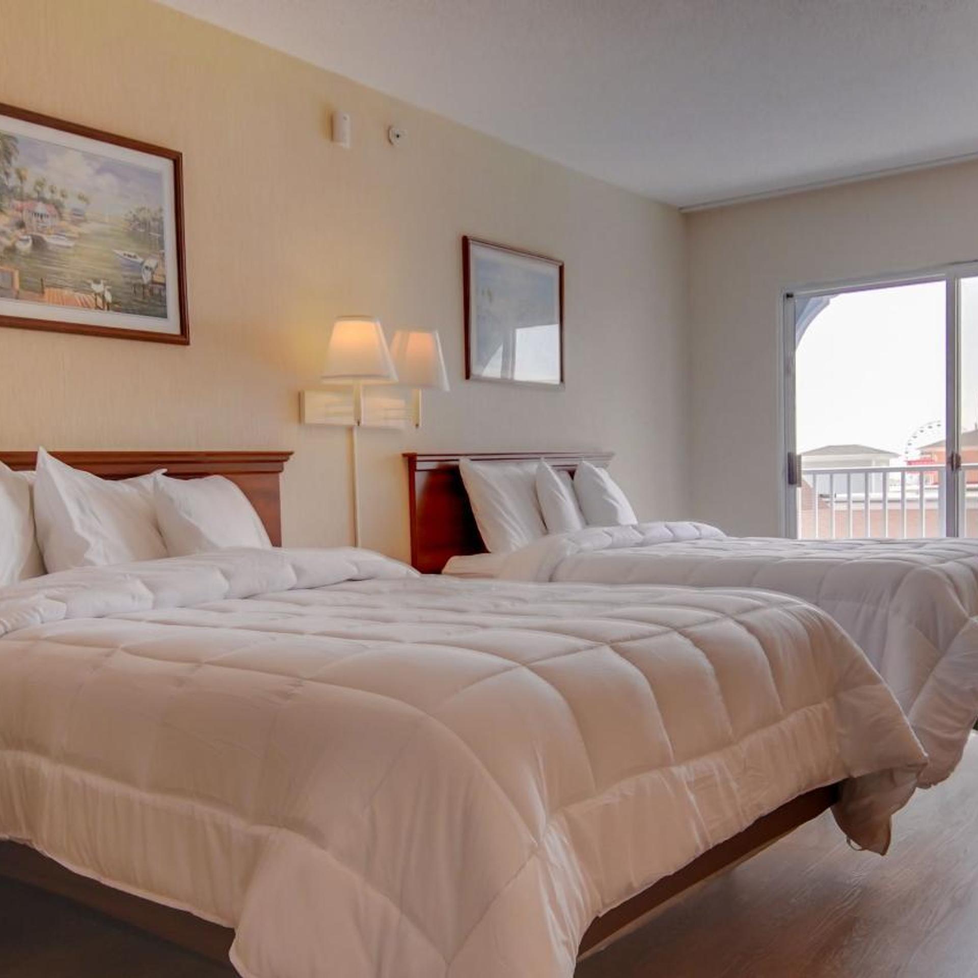 Room, 2 Queen Beds, Side View, Hot Tub