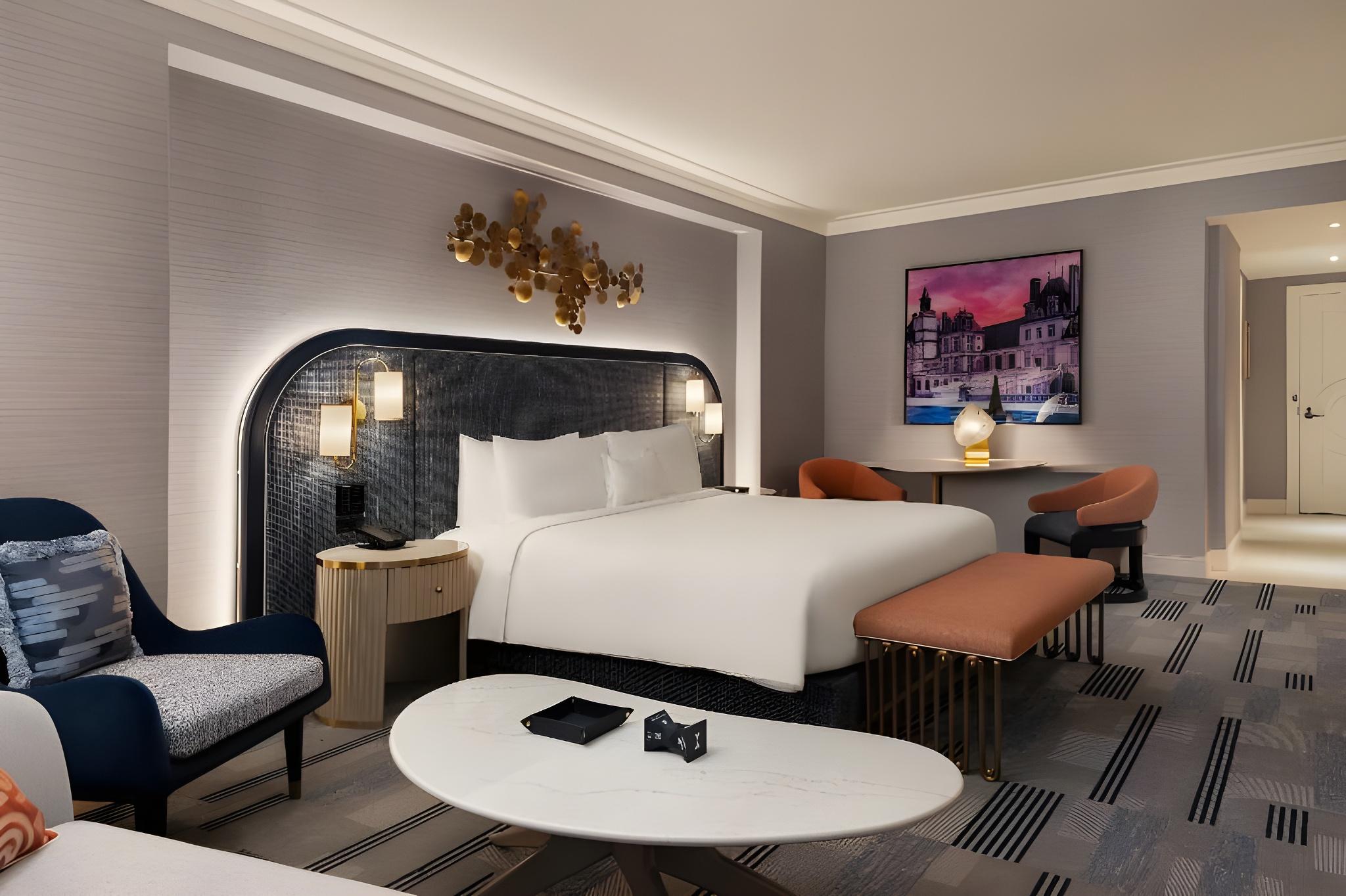 Gold, Double Bed, Strip View