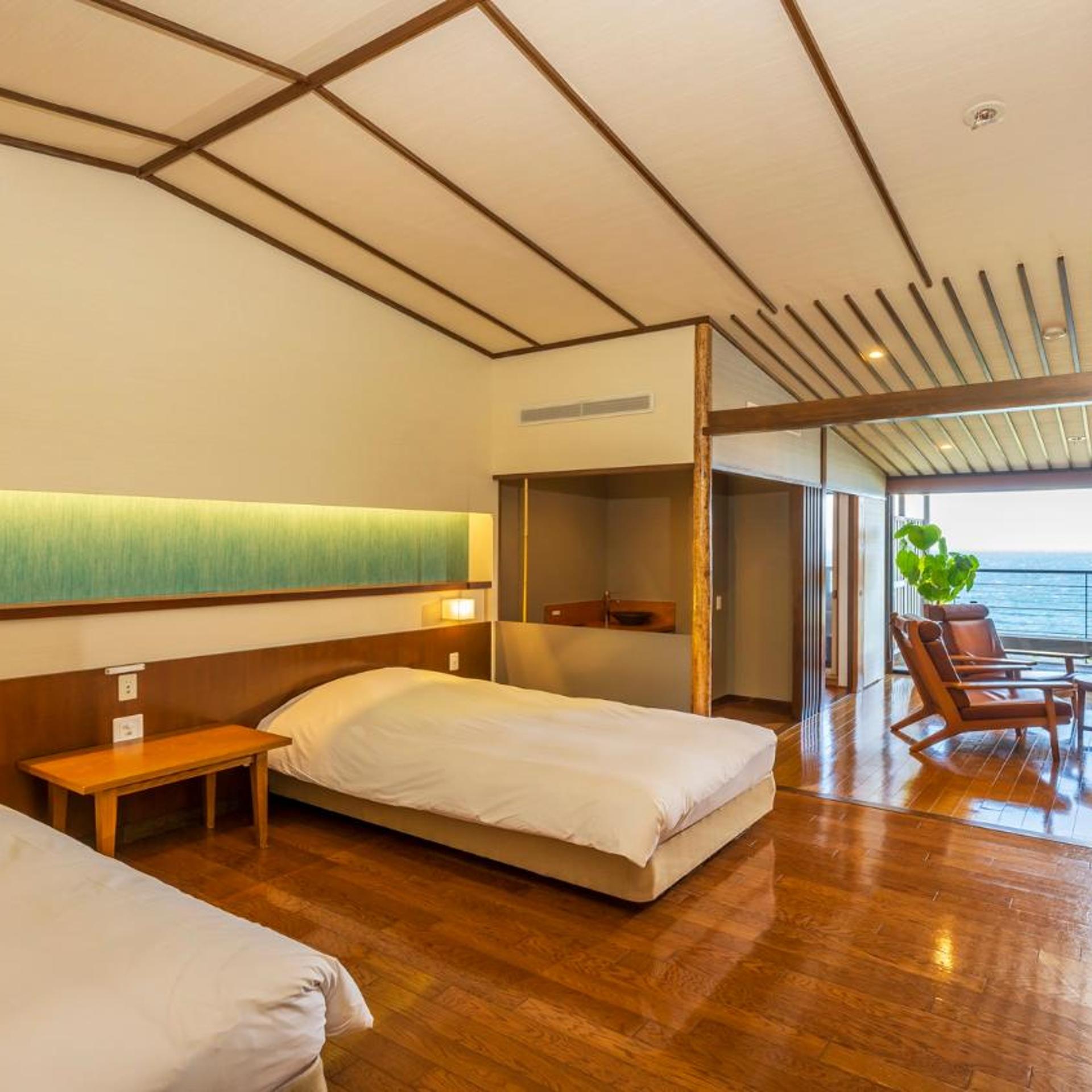 Superior, Twin Beds, Ocean View, Outdoor Bath