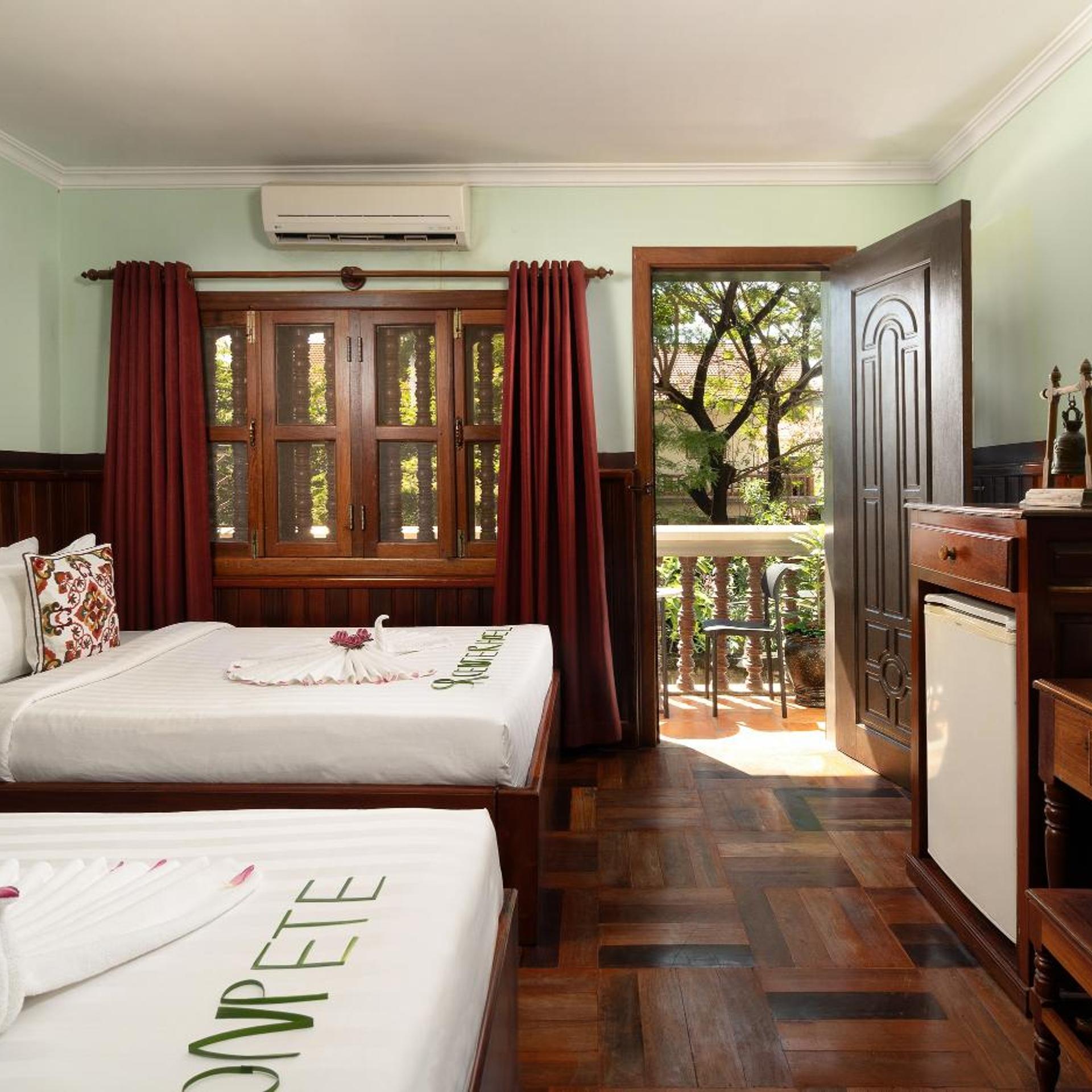 غرفة ديلوكس بسرير مزدوج أو سريرين منفصلين بشرفة، Siem Reap Center Hotel 8/10