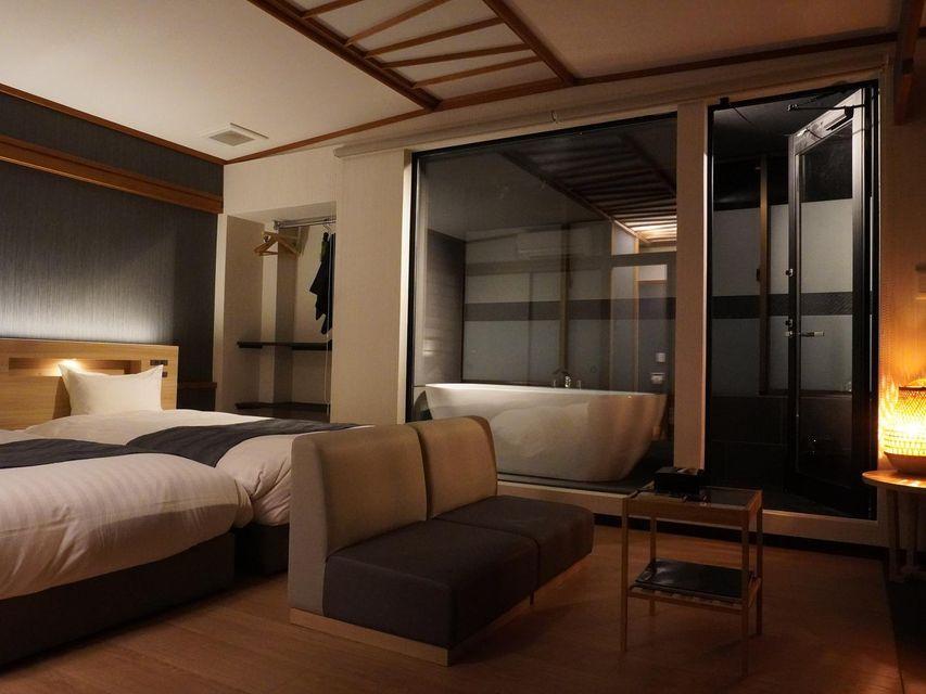 Semi Room, Twin Beds, Outdoor Bath, Corner