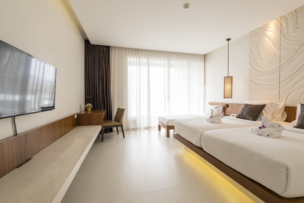 غرفة ديلوكس عائلية بسريرين منفصلين بإطلالة على المسبح، G Hua Hin Resort Mall 3/7