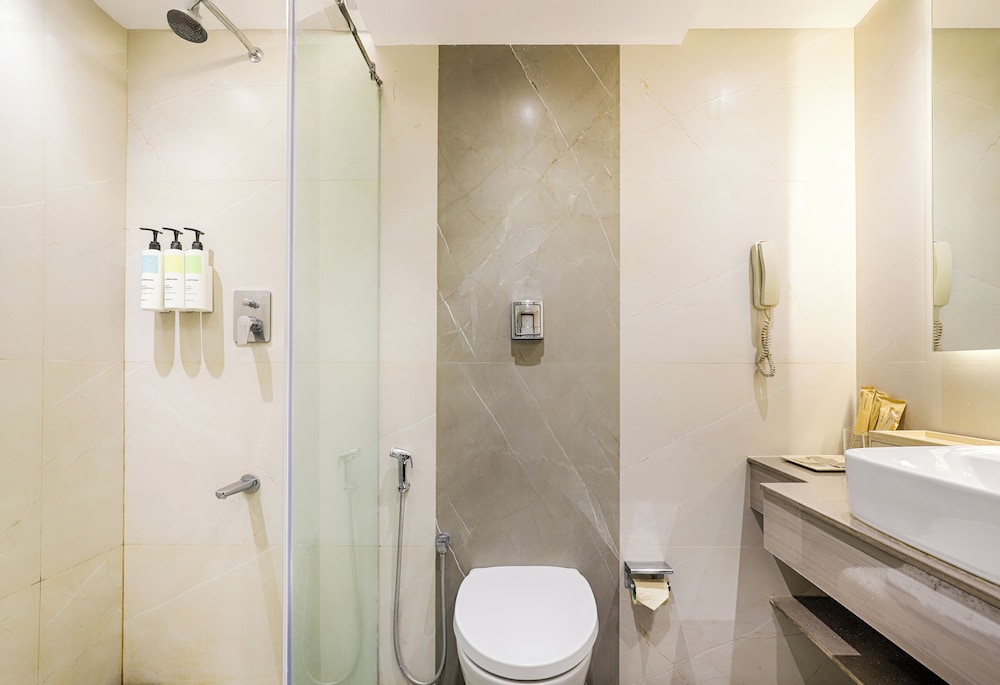 Bathroom at Club Mahindra Golden Landmark Hotel, MYSORE
