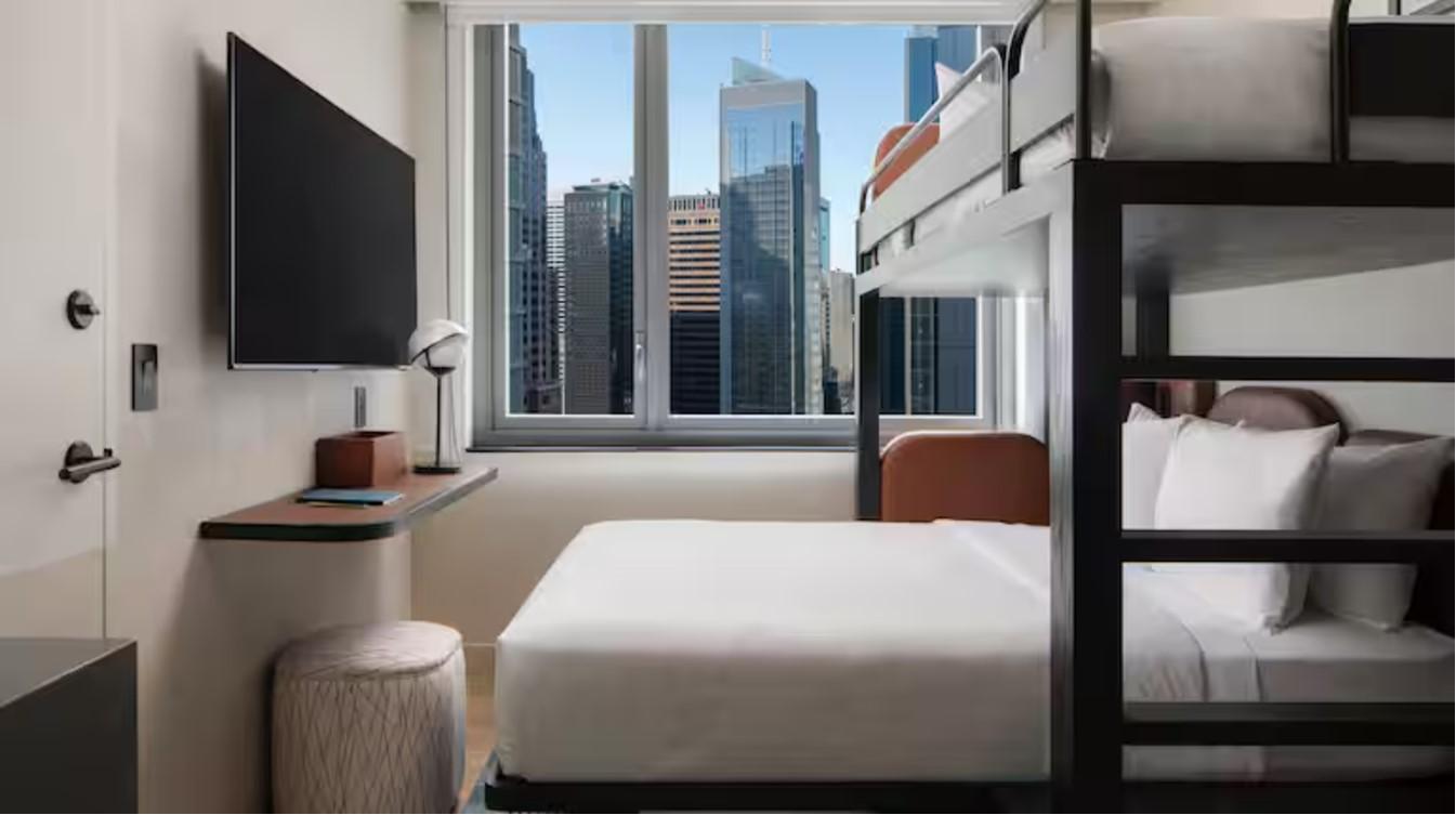 Room, Multiple Beds, City View