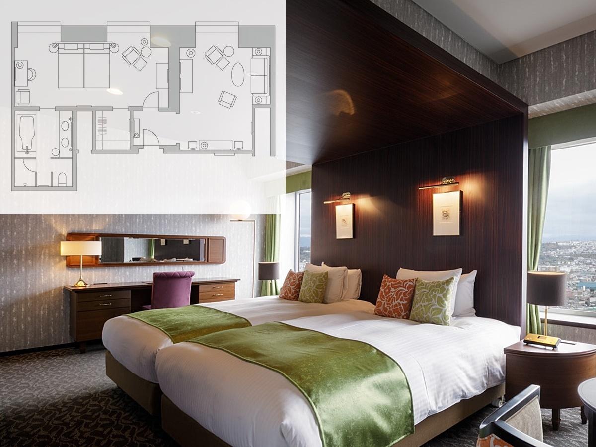Royal, Suite, Twin Beds, Night View