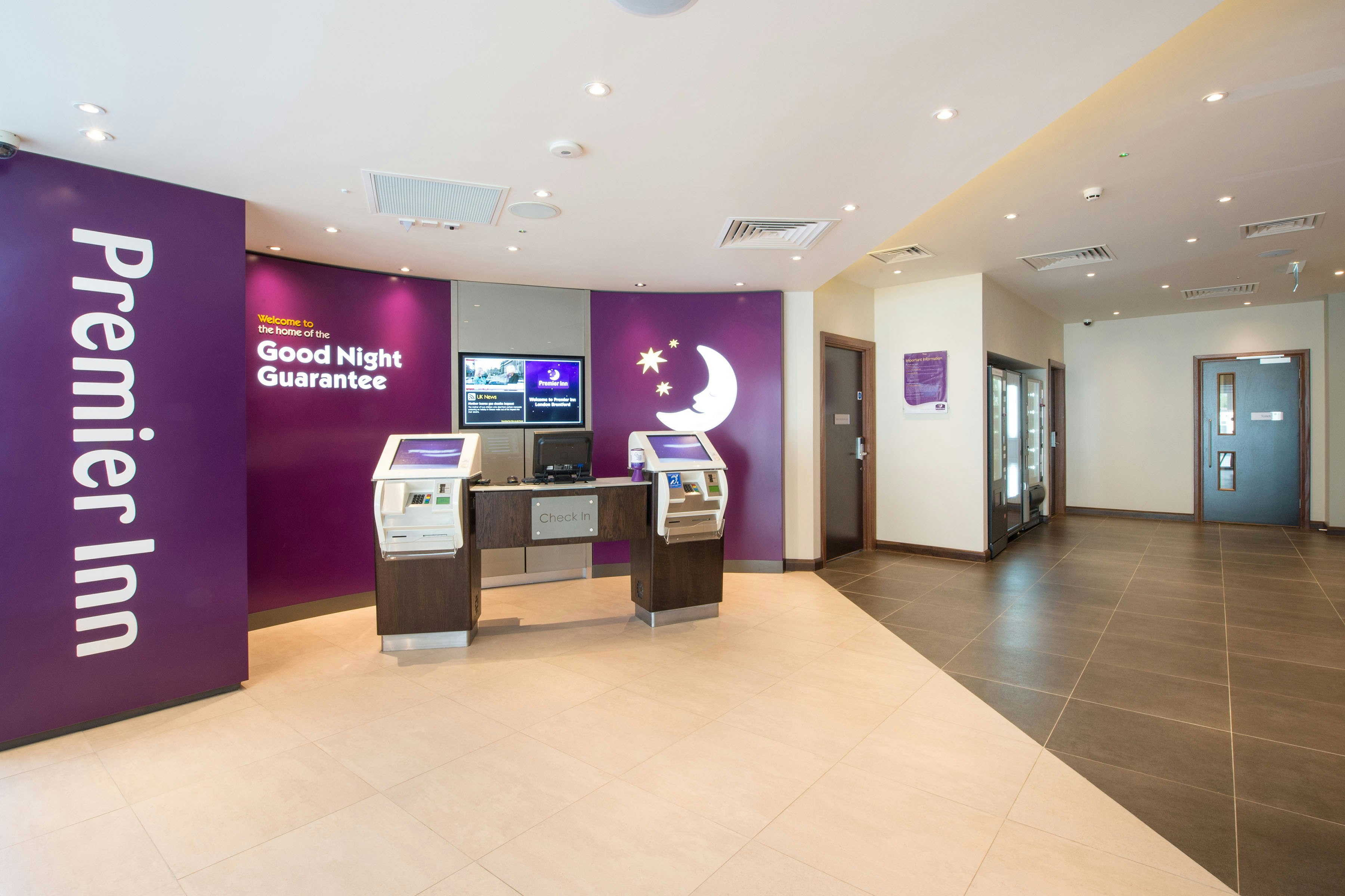 Lobby at Premier Inn London Brentford hotel, LONDON