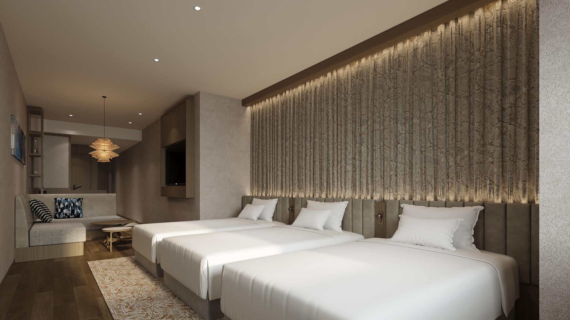 Semi Room, Club, Triple, 3 Semi Double Beds
