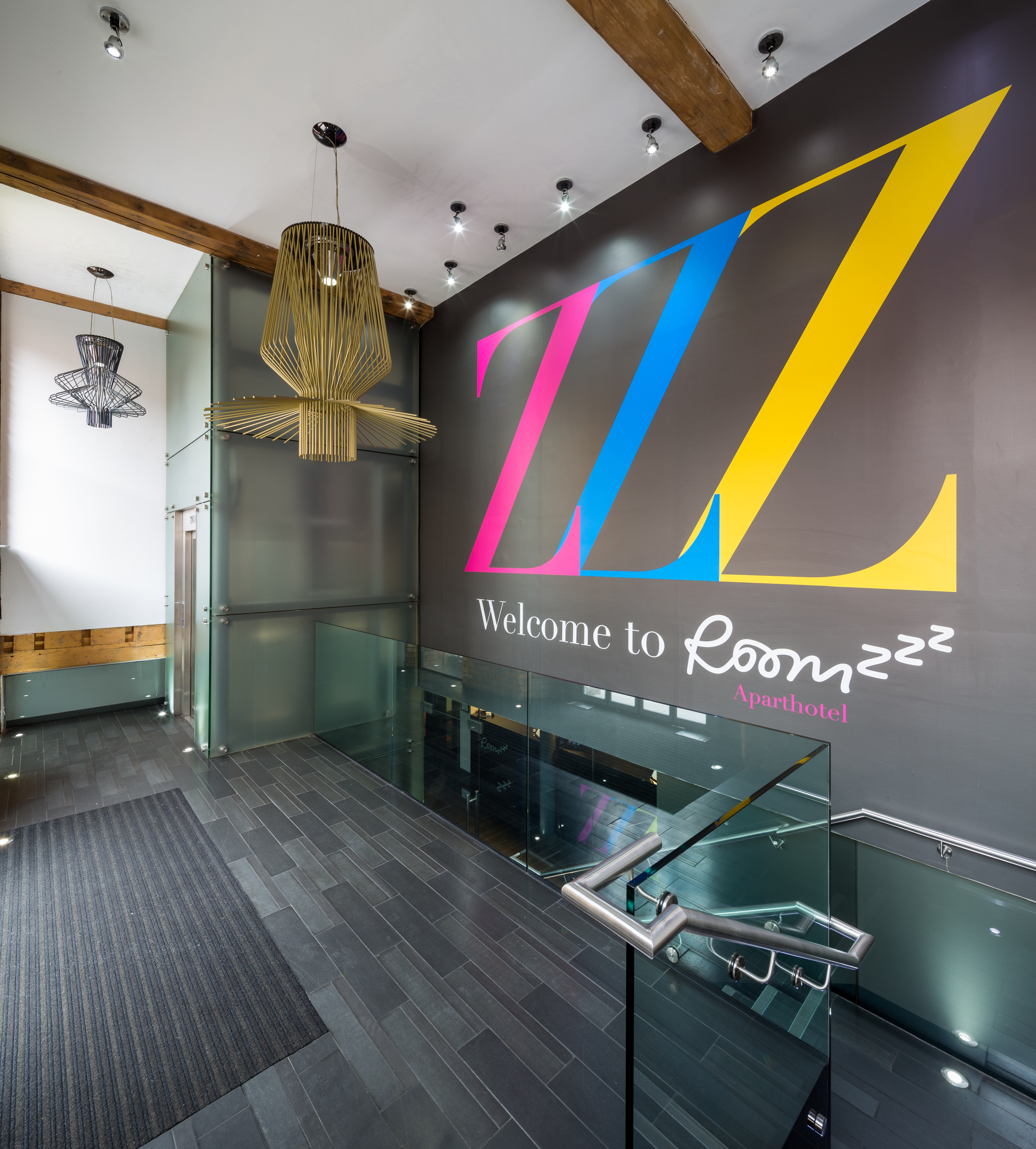 Lobby at Roomzzz Manchester, MANCHESTER