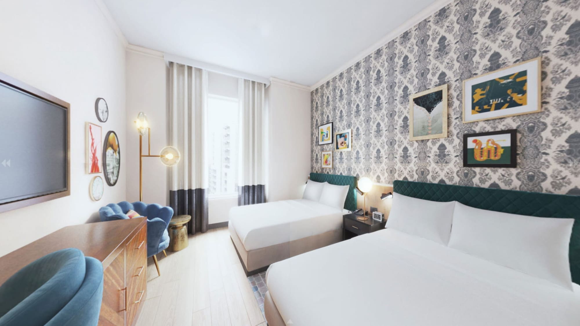 STANDARD, 2 DOUBLE BEDS