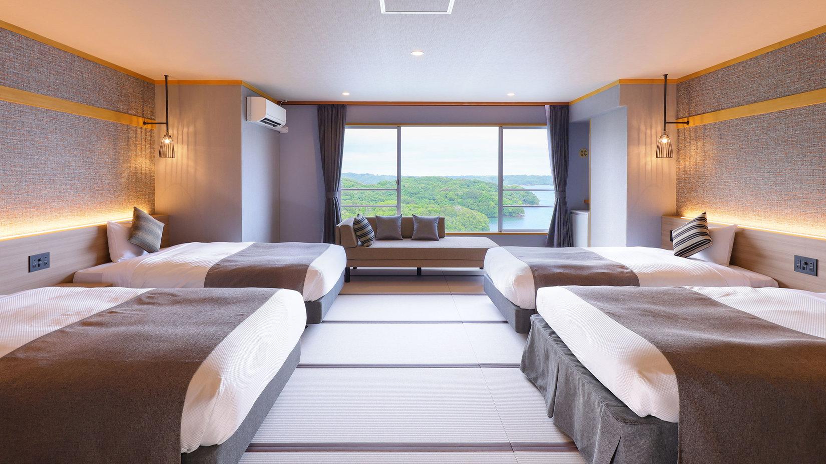 Superior, Quadruple, Side Ocean View, Tatami, Bathtub