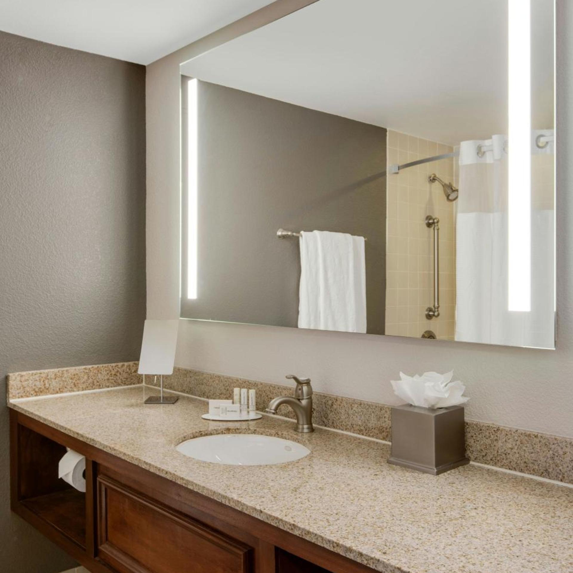 غرفة بسرير كينج بحوض استحمام لذوي الإعاقة، COURTYARD BY MARRIOTT LOGAN AIRPORT 4/7