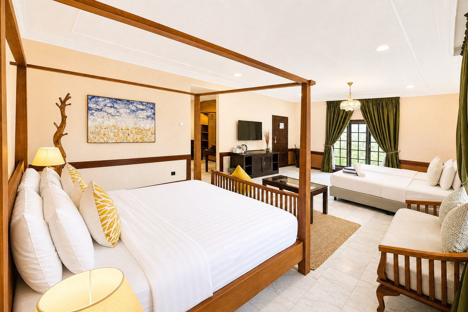 Beach, Family, Villa, Queen and Twin Beds