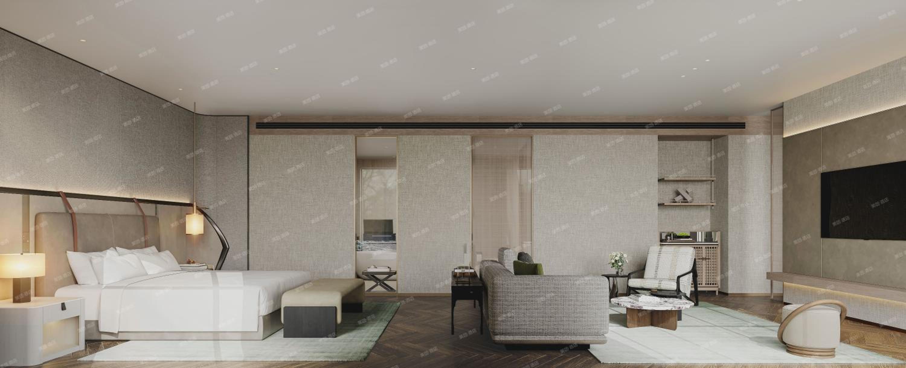Presidential, Suite, King Bed, Hot Spring Bath