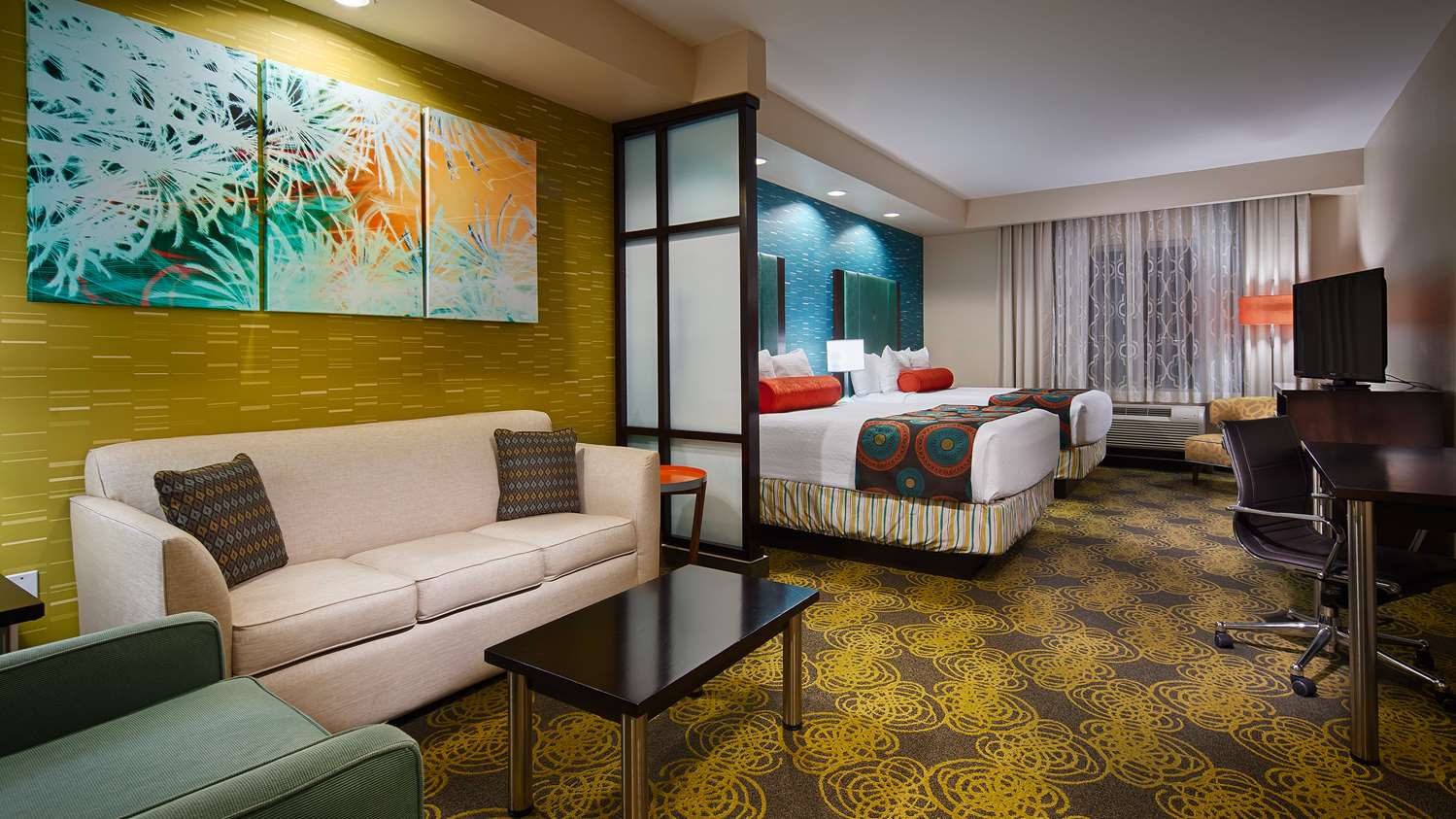 جناح بسريرين كوين مع أريكة لذوي الإعاقة، Best Western Premier Ashton Suites Willowbrook 3/3