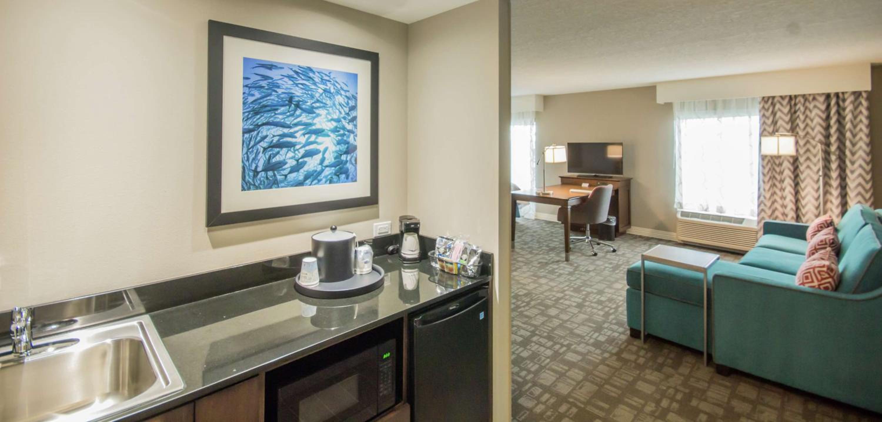 جناح استوديو بسريرين كوين مع أريكة، Hampton Inn & Suites Orlando At SeaWorld 7/7