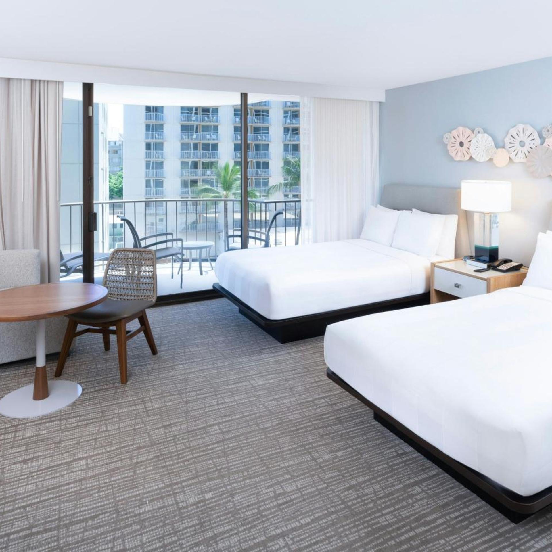 Diamond Head, Guest Room, 2 Double Beds, Ocean View, Balcony