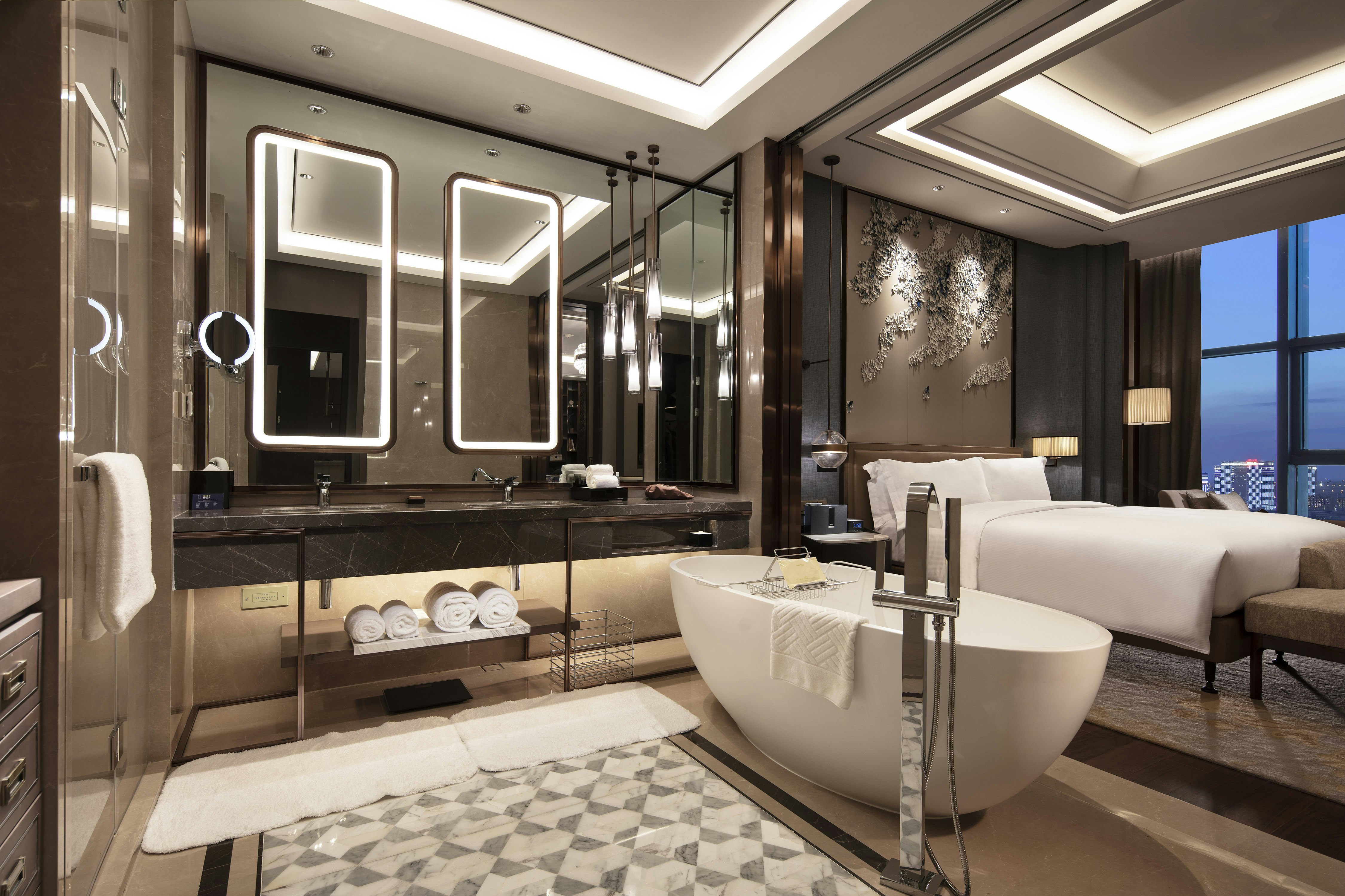 جناح ديلوكس بسرير كينج بغرفة نوم واحدة، Doubletree By Hilton Yangzhou 3/3