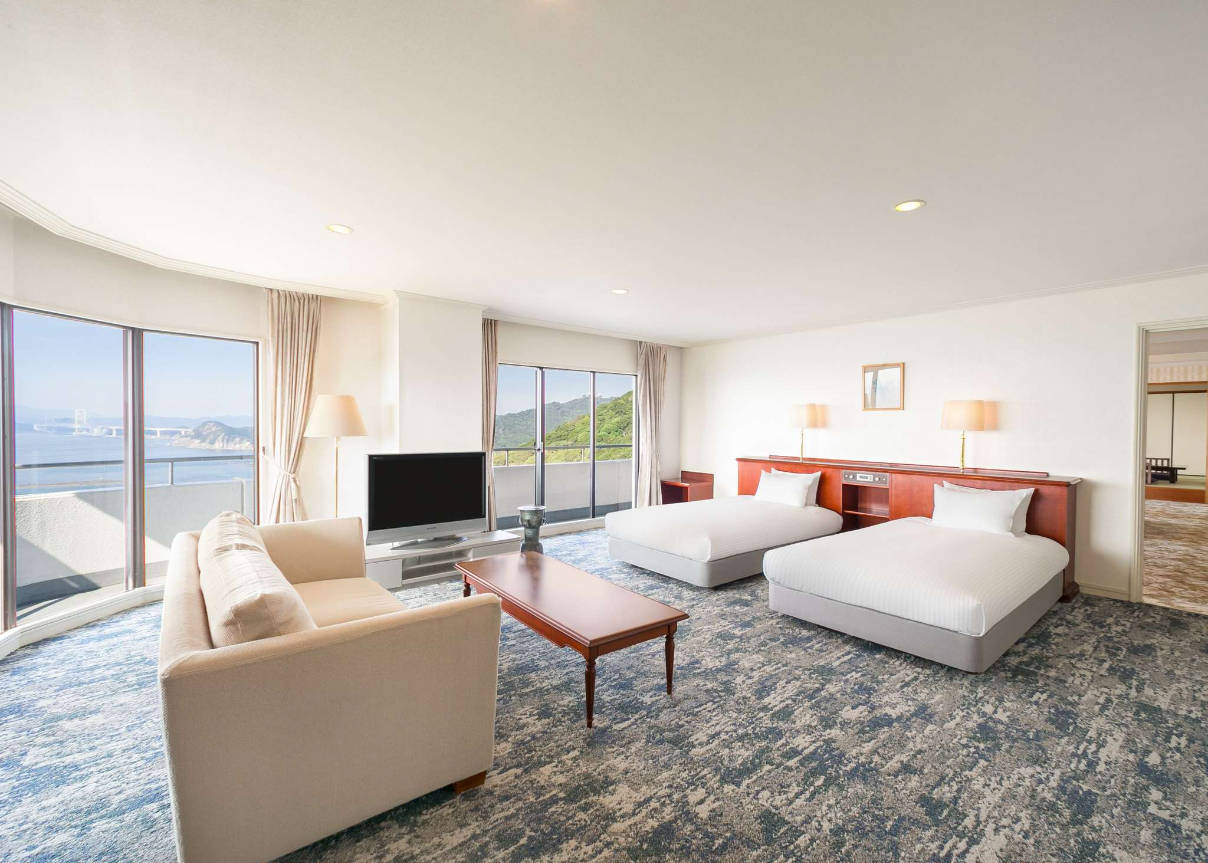 Japanese Western, Classic, Deluxe, Suite, Twin Beds, 4 Futon Beds, Ocean or Sea View