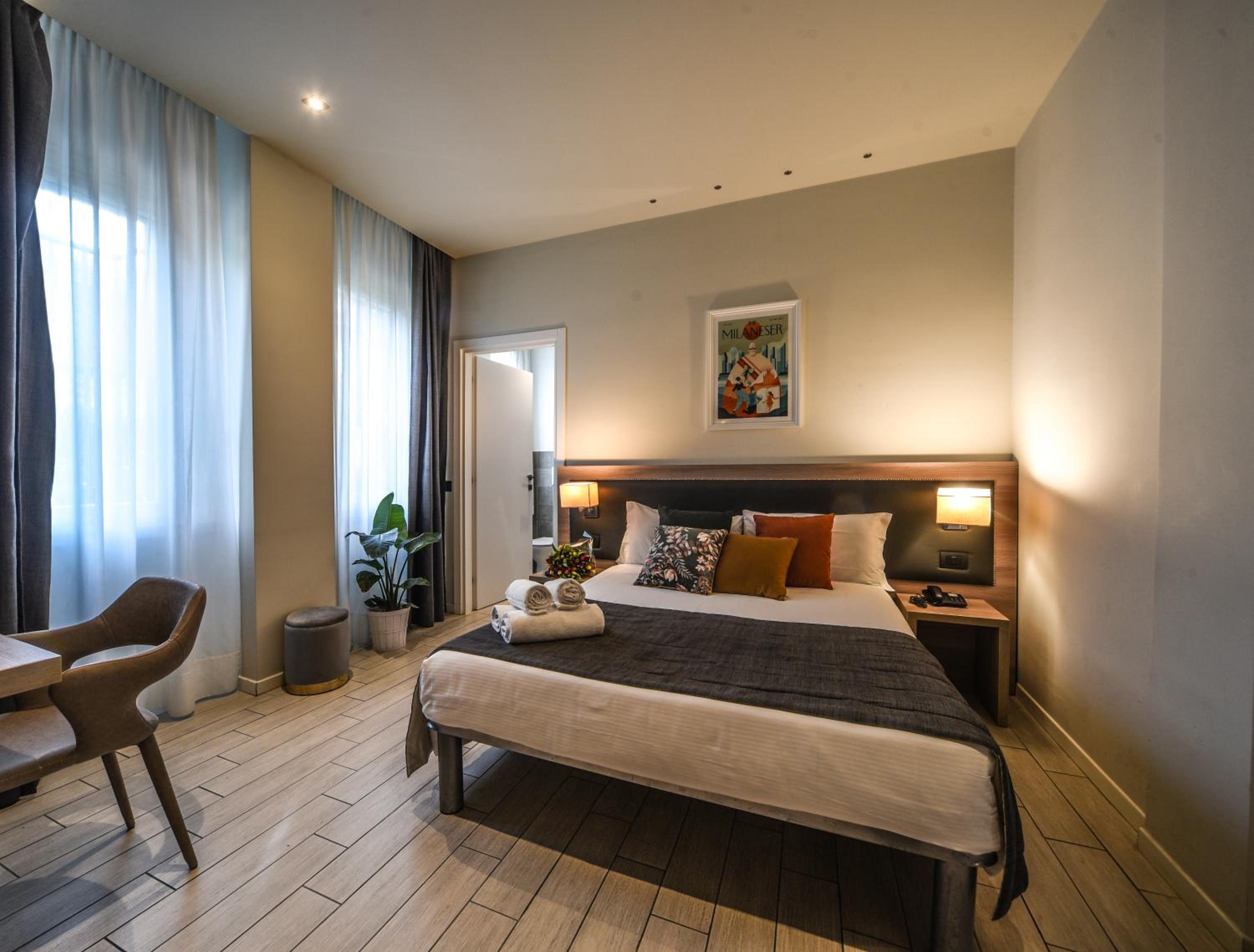 غرفة بسرير كوين، Hotel Zara Milano 6/10