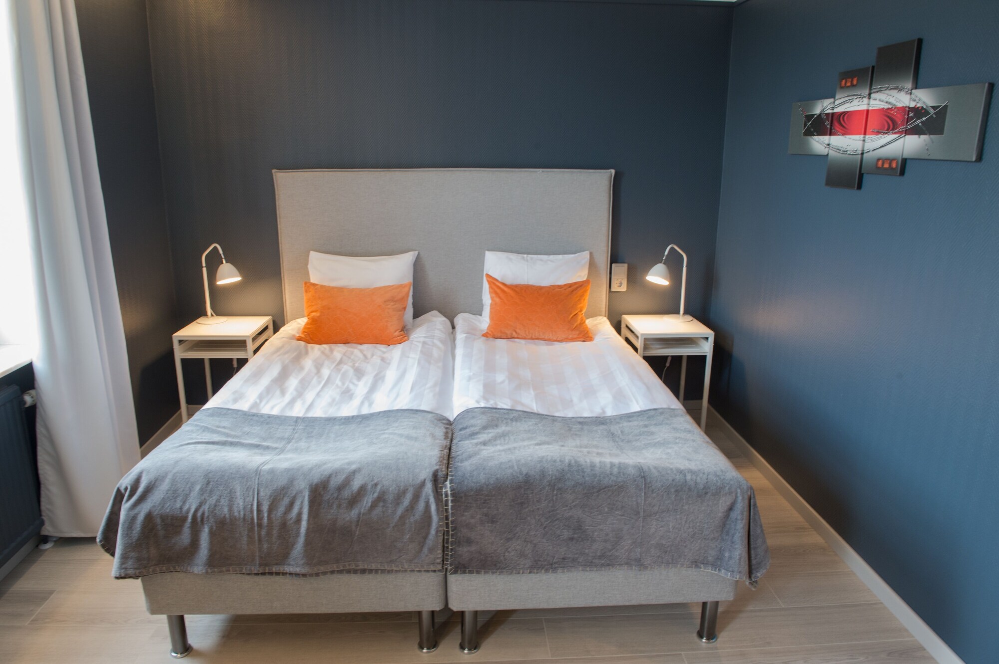 غرفة بسريرين منفصلين بإطلالة على المدينة، Hotel Stensson 6/10
