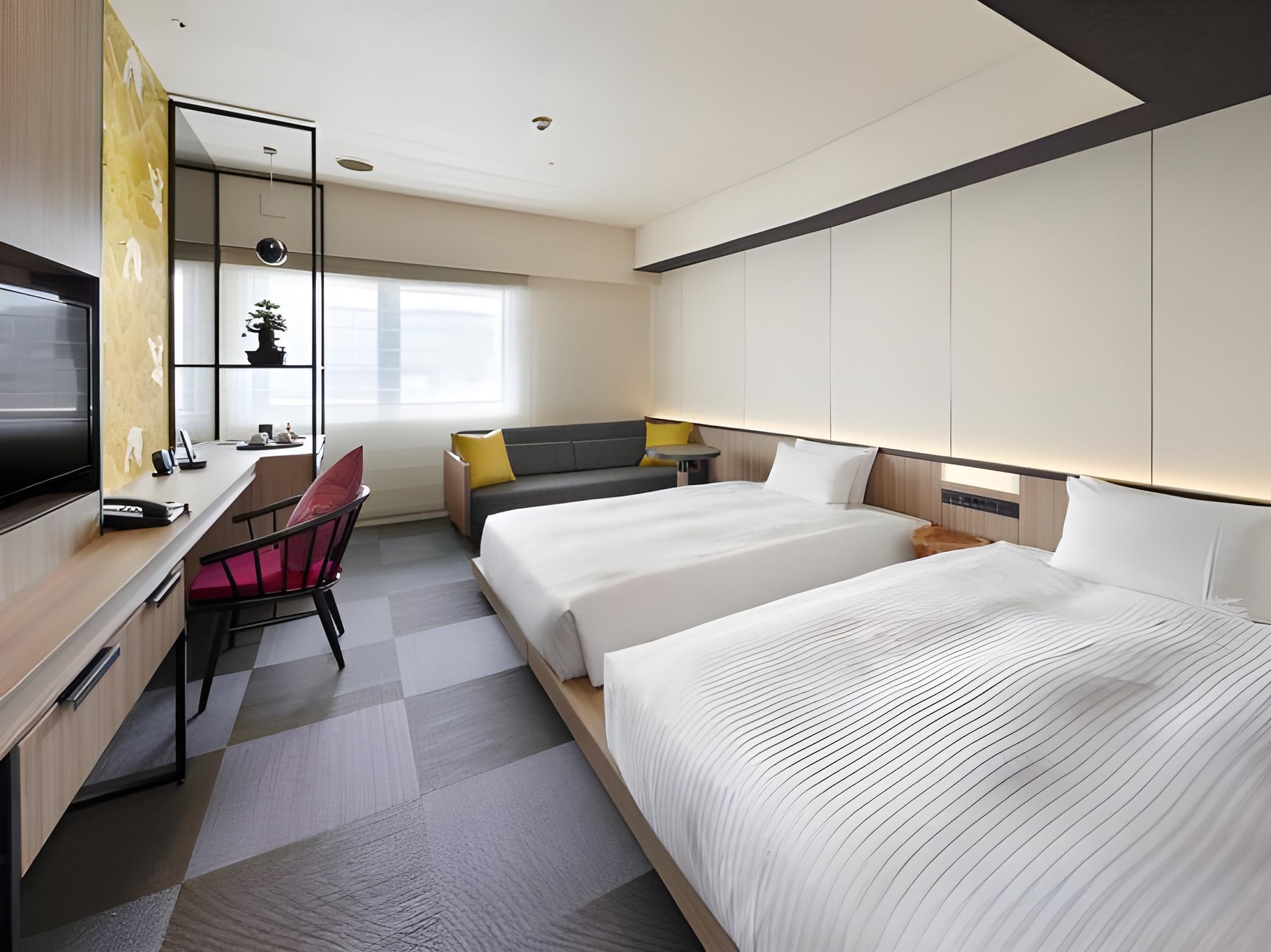 Semi Room, Japanese, Modern, 2 Semi Double Beds