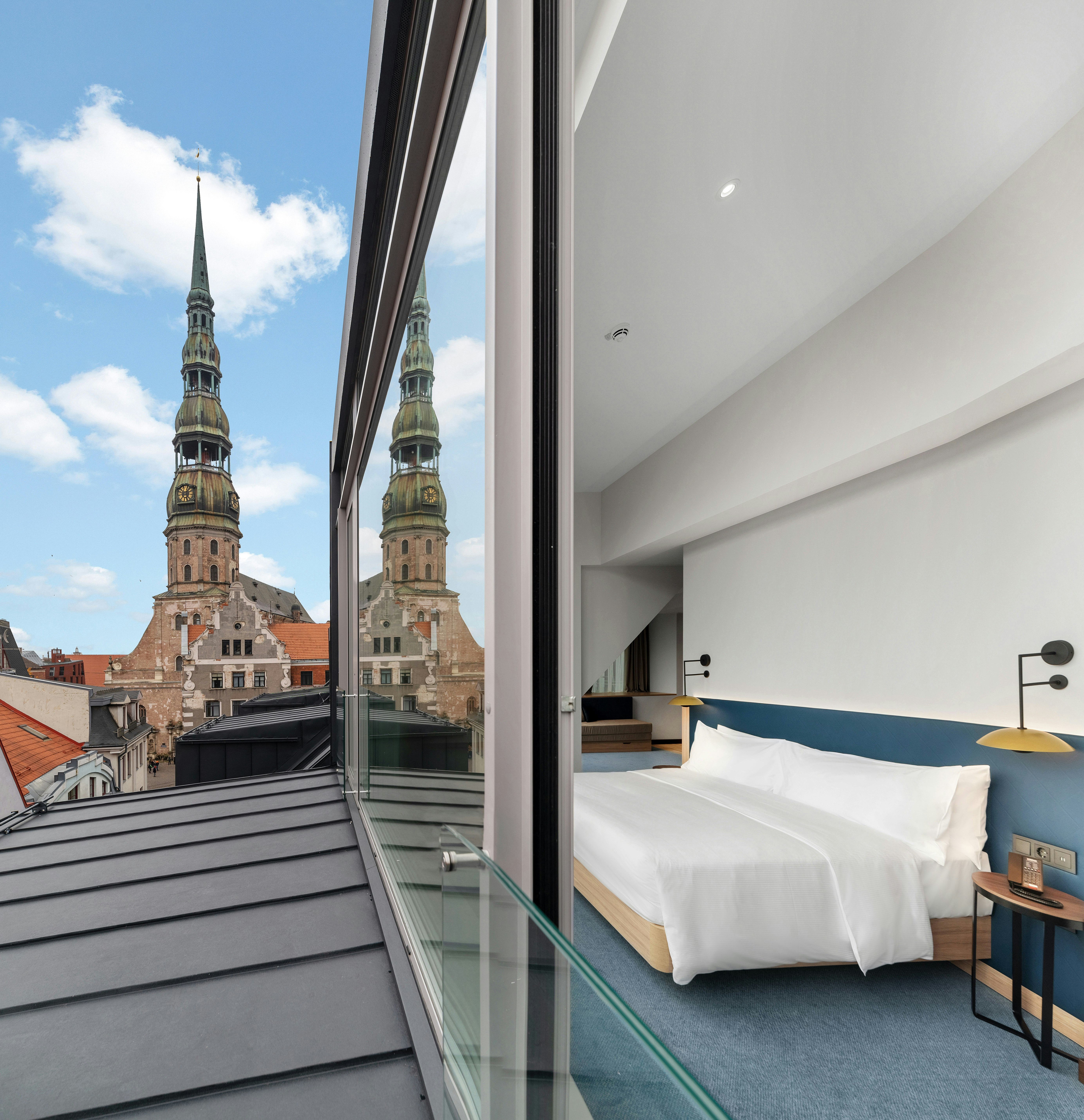 غرفة ديلوكس بسرير كينج بإطلالة على المدينة، Hilton Garden Inn Riga Old Town 3/4