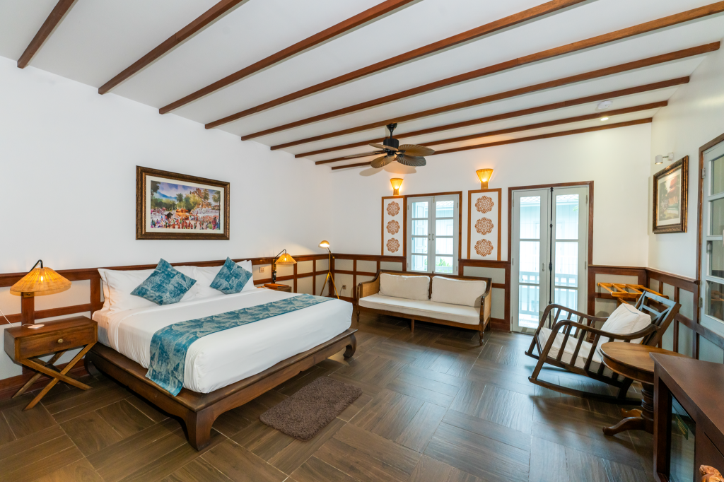 غرفة بسرير كينج بإطلالة على المسبح، Mybanlao Hotel 2/10