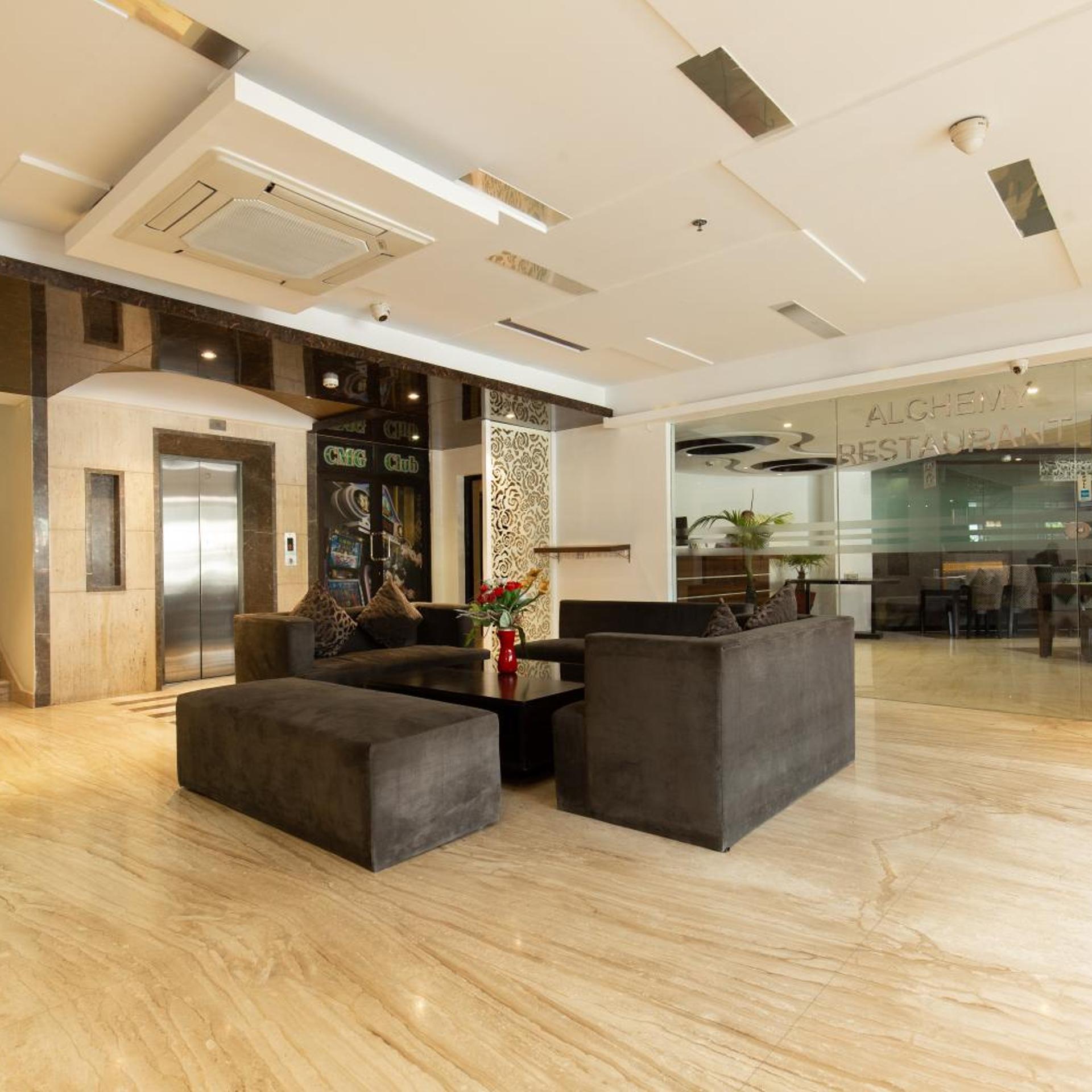 Lobby at Mahabir Palace, KATHMANDU