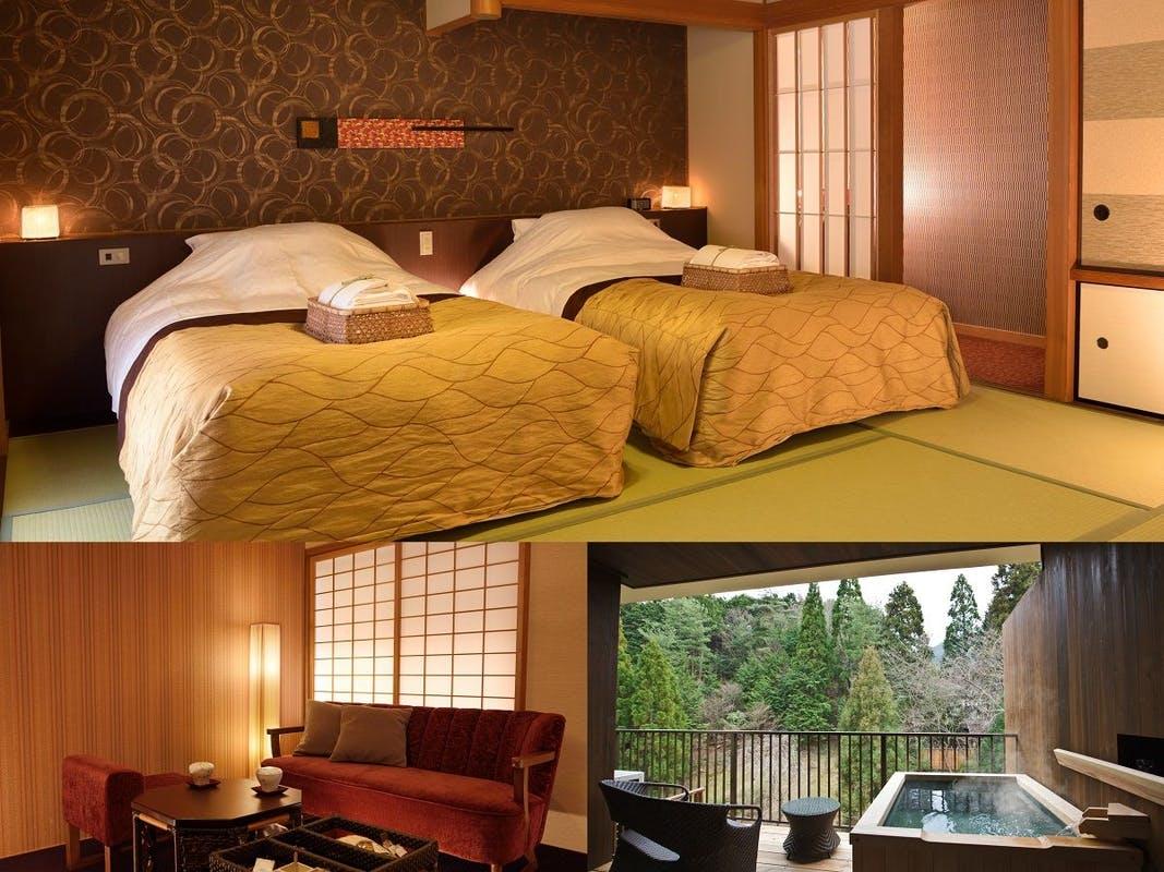 Japanese, Luxury, Twin Beds, Outdoor Bath